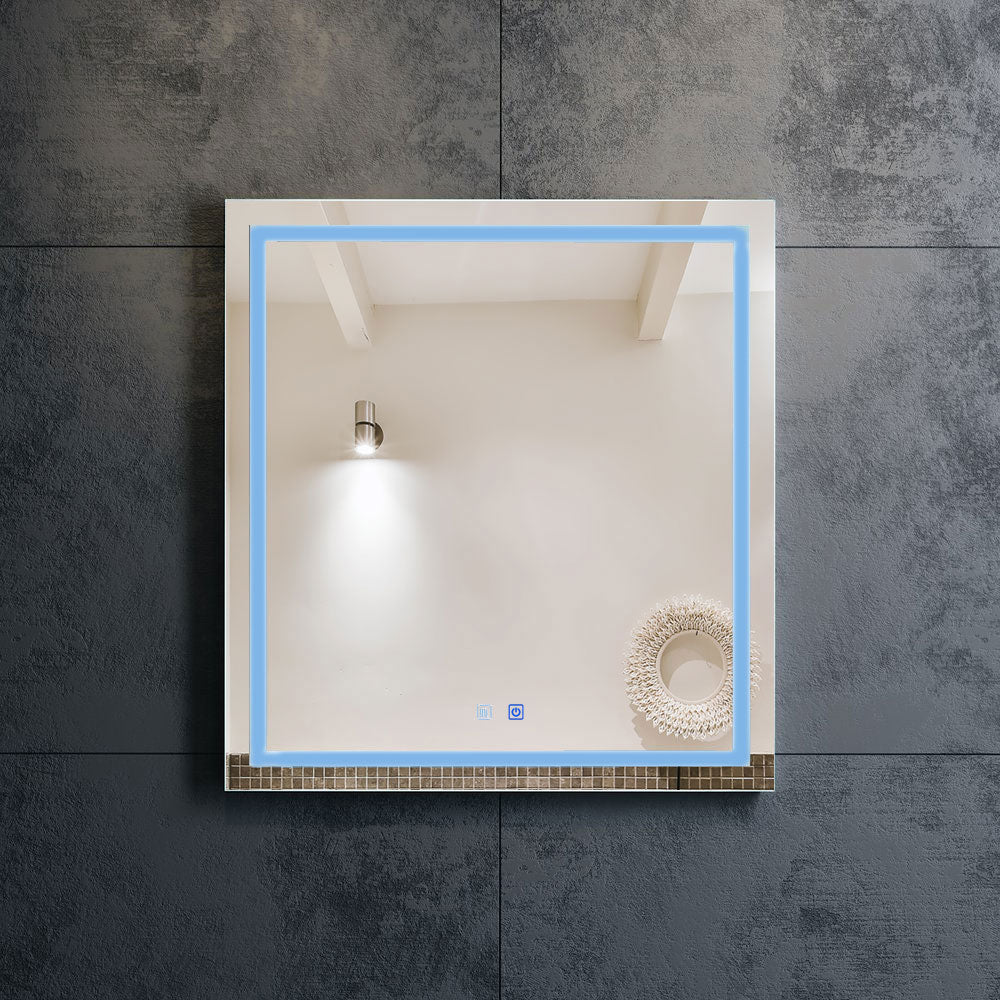 29 W x 32 H Modern Super White Front LED Frameless Mirror with Defogger - Image 3