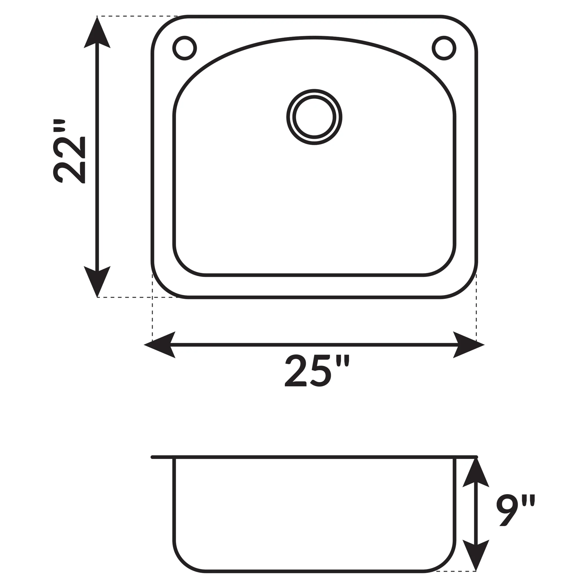 25 in. Drop-in Single Bowl 20-Gauge Durable Satin Stainless Steel Kitchen Sink LT91 - Image 4