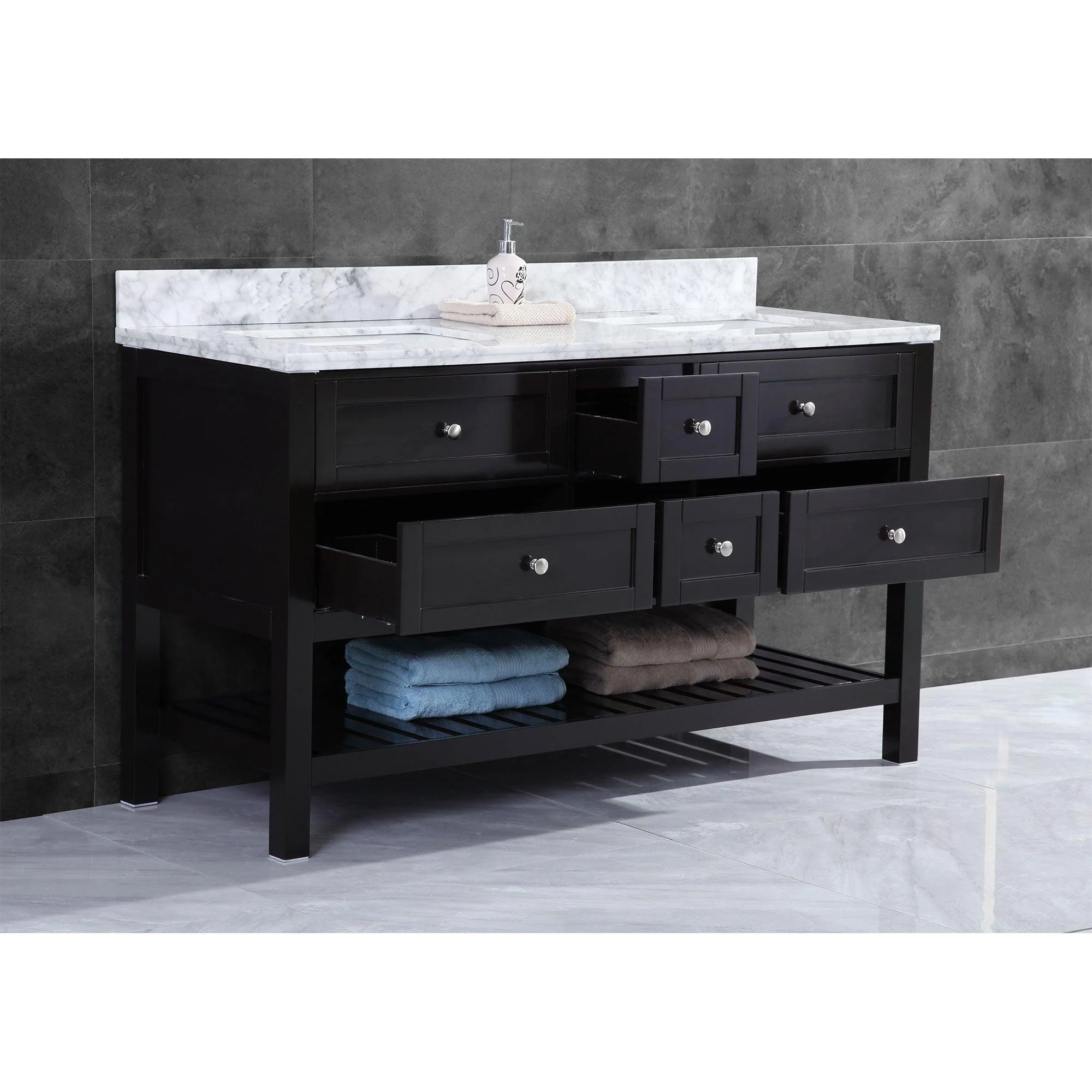 71" W Bathroom Vanity Cabinet Set with Mirrors in Espresso LV6-72B - Image 4