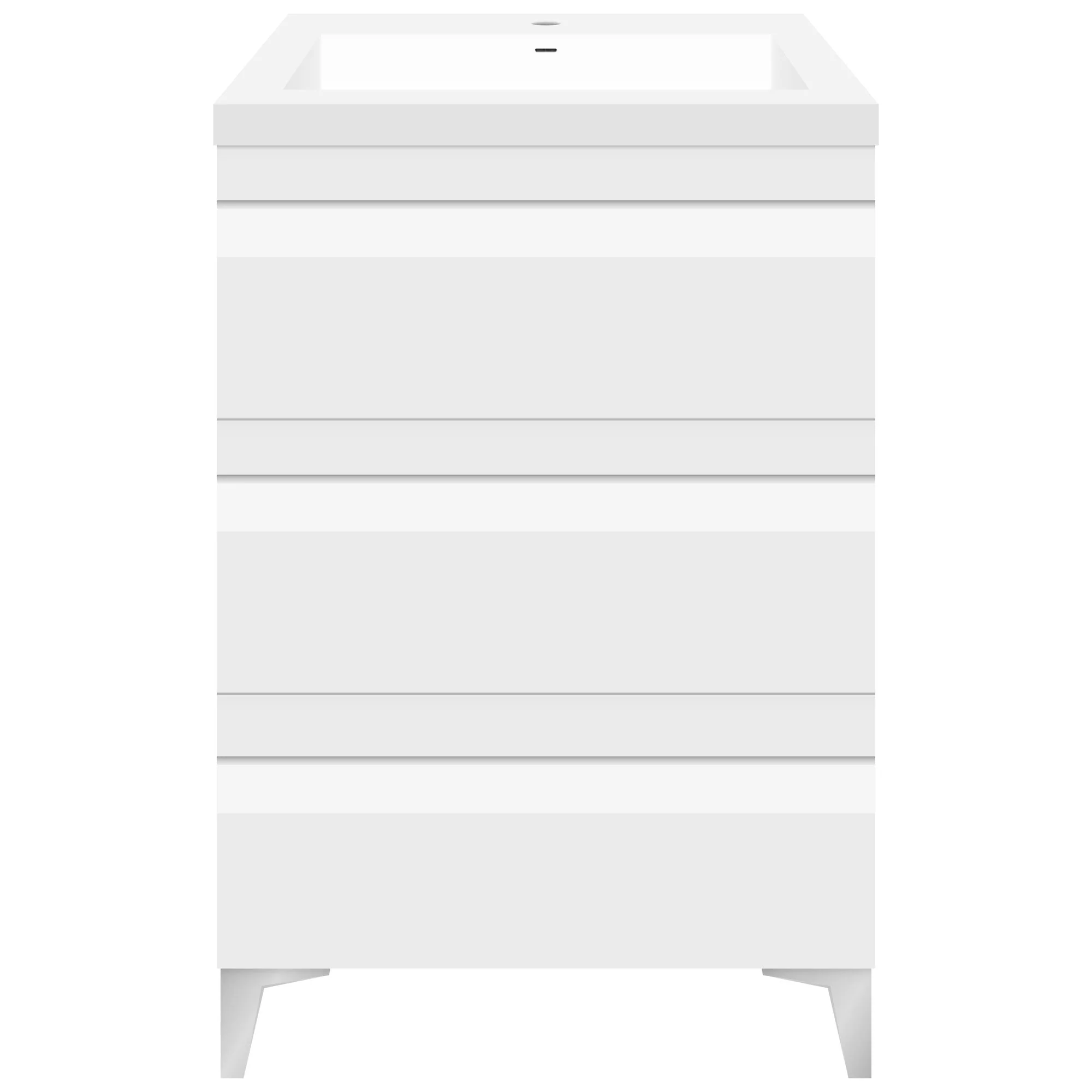 24" W Freestanding Modern White Vanity LV8B-24W with Square Sink Top - Image 2