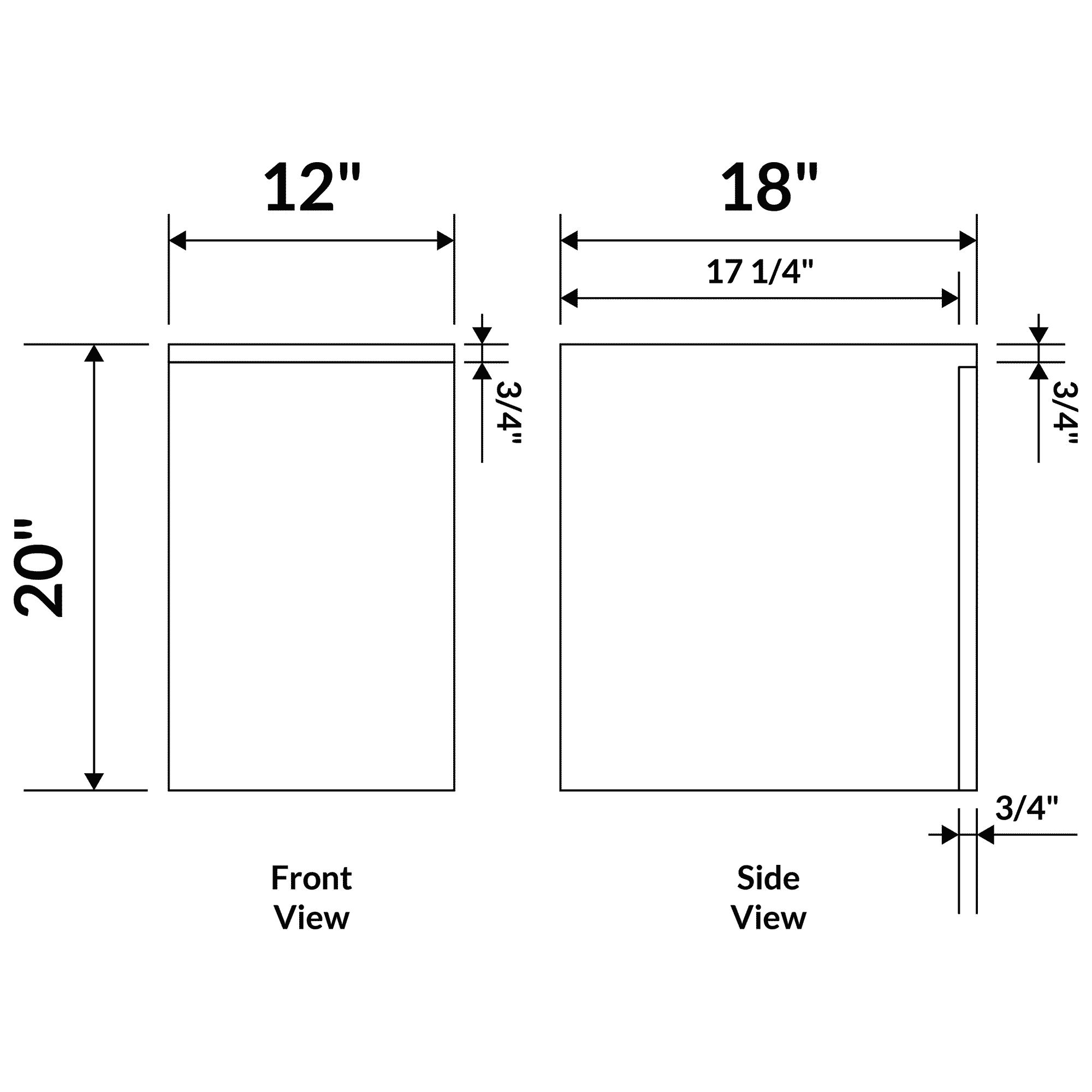 12 W Wall-Mount Modern White Side Vanity LVW-12W for Style 7 and 8 - Image 2
