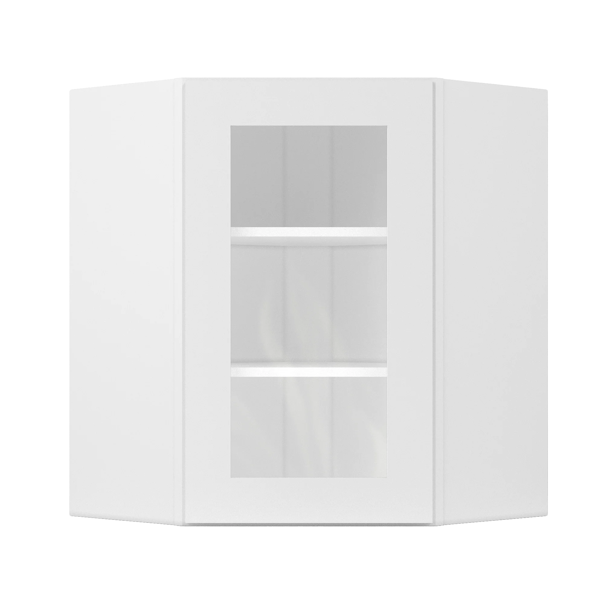 Frosted Glass Diagonal Corner Wall Kitchen Cabinet DCMD2430 Alpina White LessCare 24 in. width 30 in. height 12 in. depth - Image 3