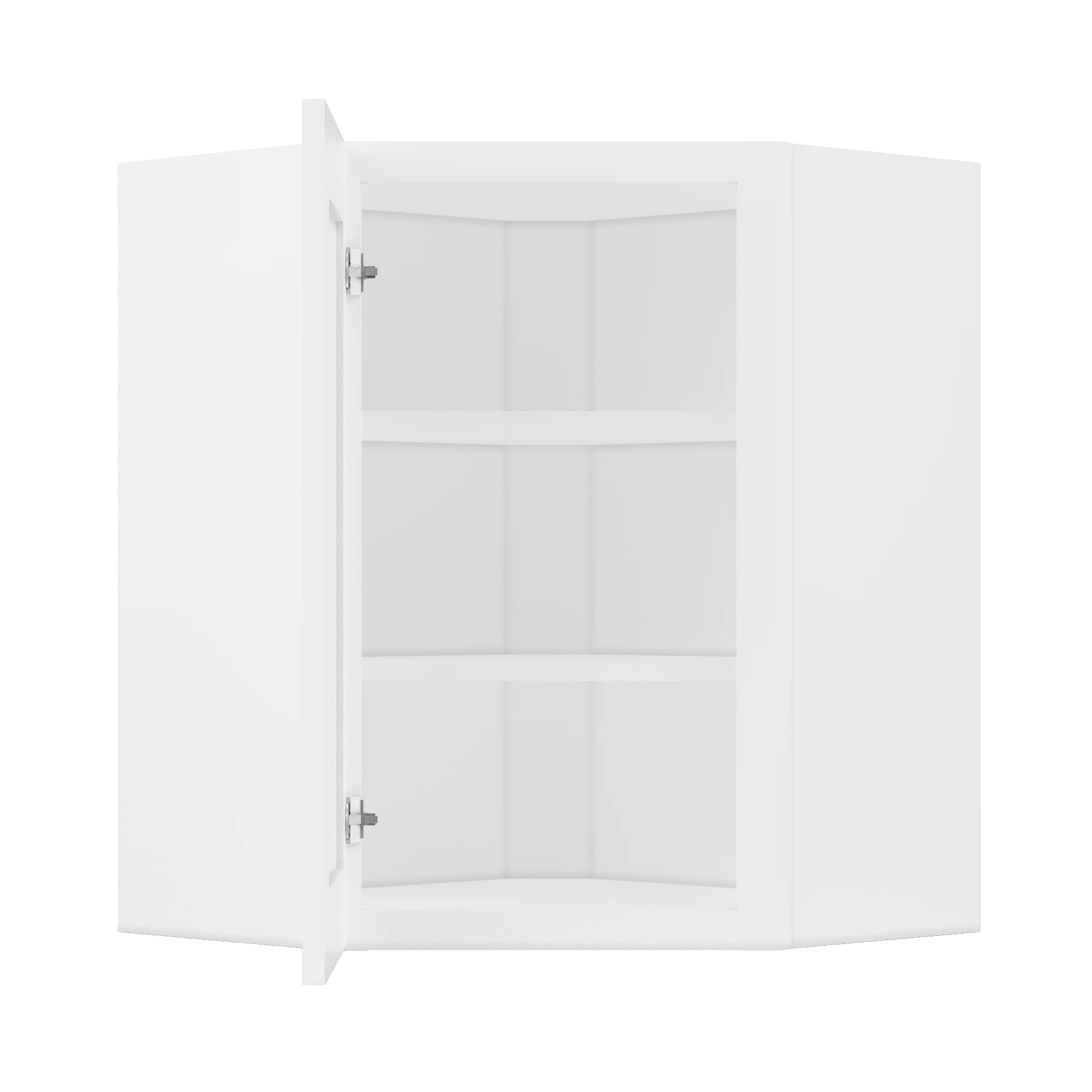 Frosted Glass Diagonal Corner Wall Kitchen Cabinet DCMD2430 Alpina White LessCare 24 in. width 30 in. height 12 in. depth - Image 5
