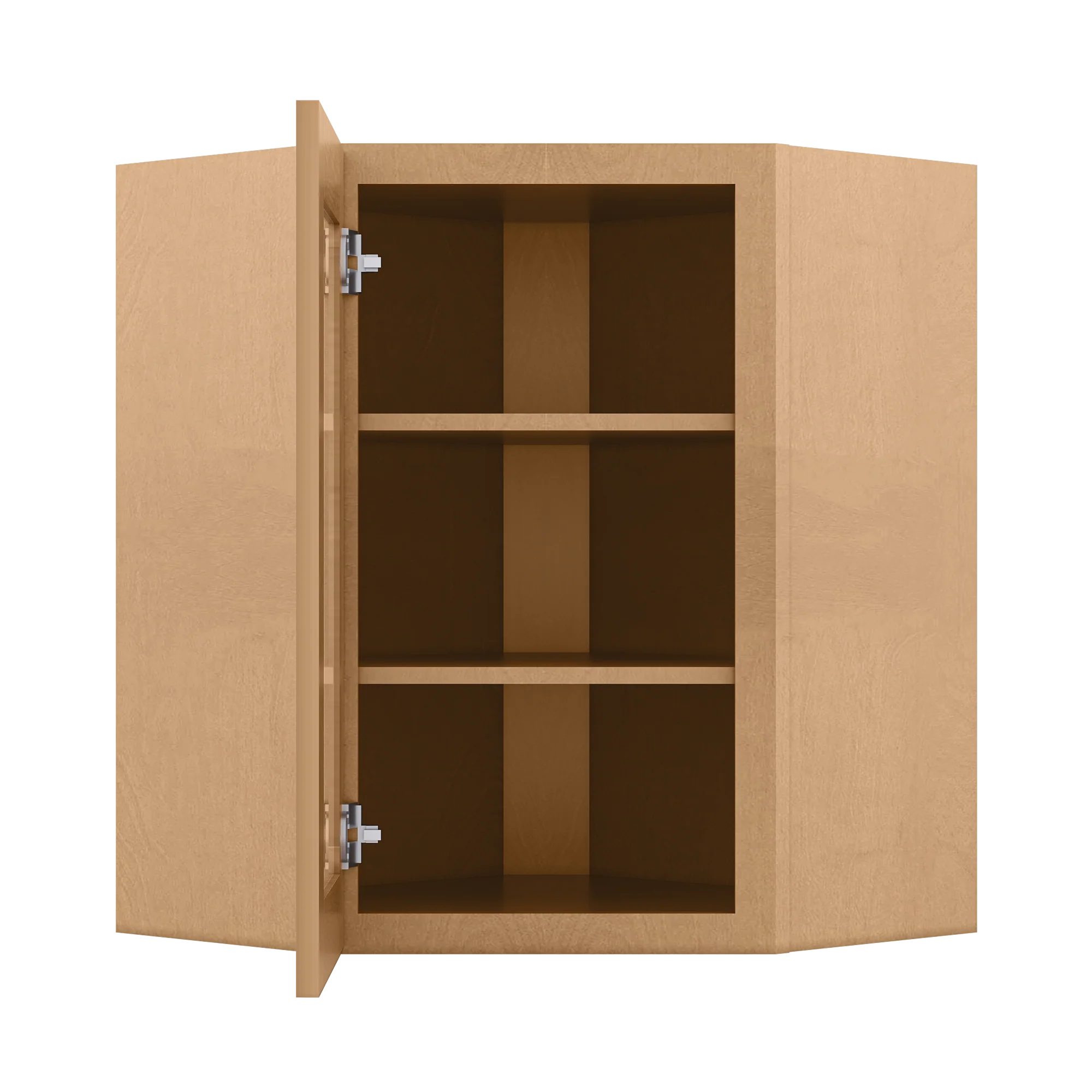 Frosted Glass Door Diagonal Corner Wall Kitchen Cabinet DCMD2430 Shaker Toffee LessCare 24 in. width 30 in. height 12 in. depth - Image 5