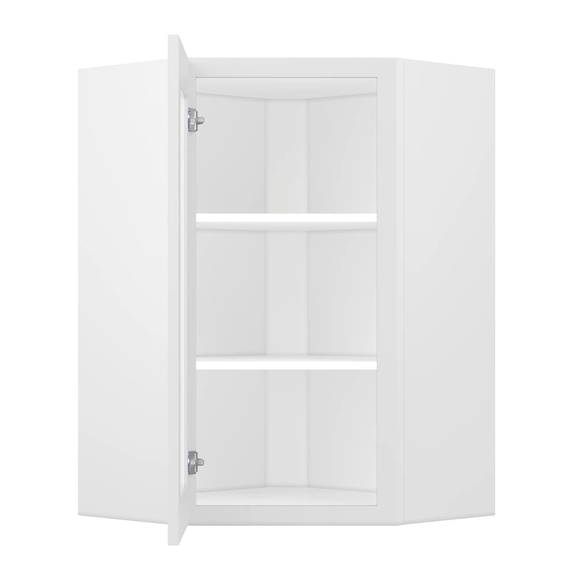 Frosted Glass Diagonal Corner Wall Kitchen Cabinet DCMD2436 Alpina White LessCare 24 in. width 36 in. height 12 in. depth - Image 5