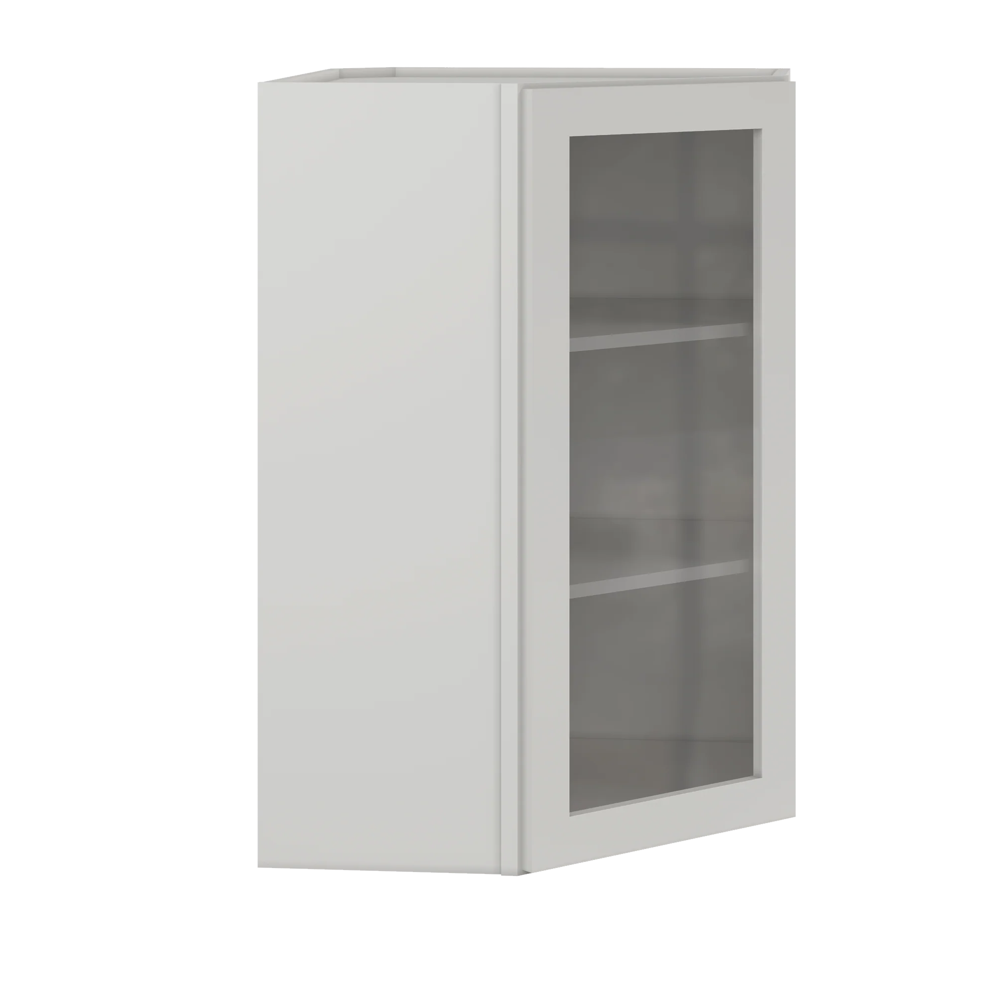 Frosted Glass Door Diagonal Corner Wall Kitchen Cabinet DCMD2436 Milan Pearl 24 in. width 36 in. height 12 in. depth - Image 2