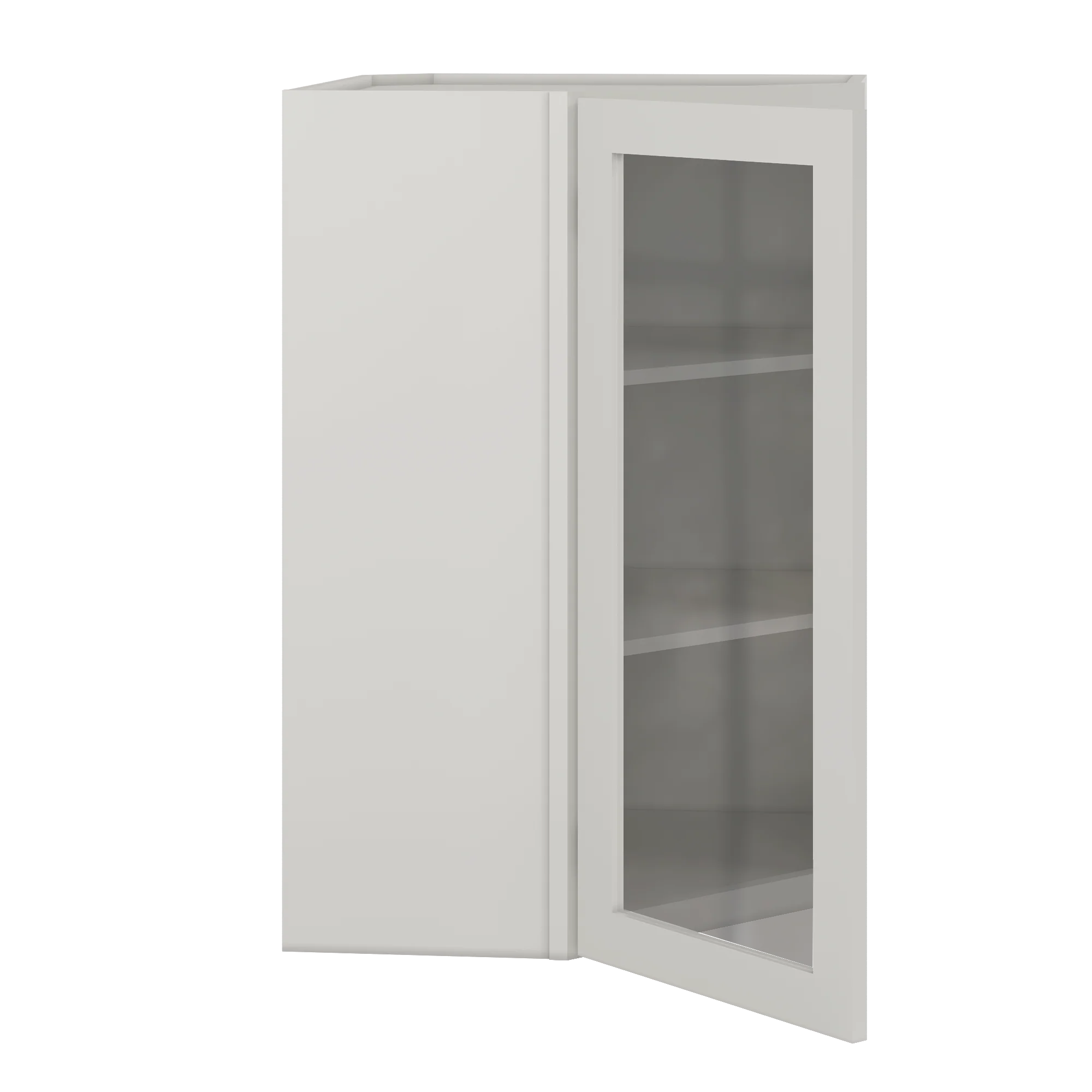 Frosted Glass Door Diagonal Corner Wall Kitchen Cabinet DCMD2436 Milan Pearl 24 in. width 36 in. height 12 in. depth - Image 4