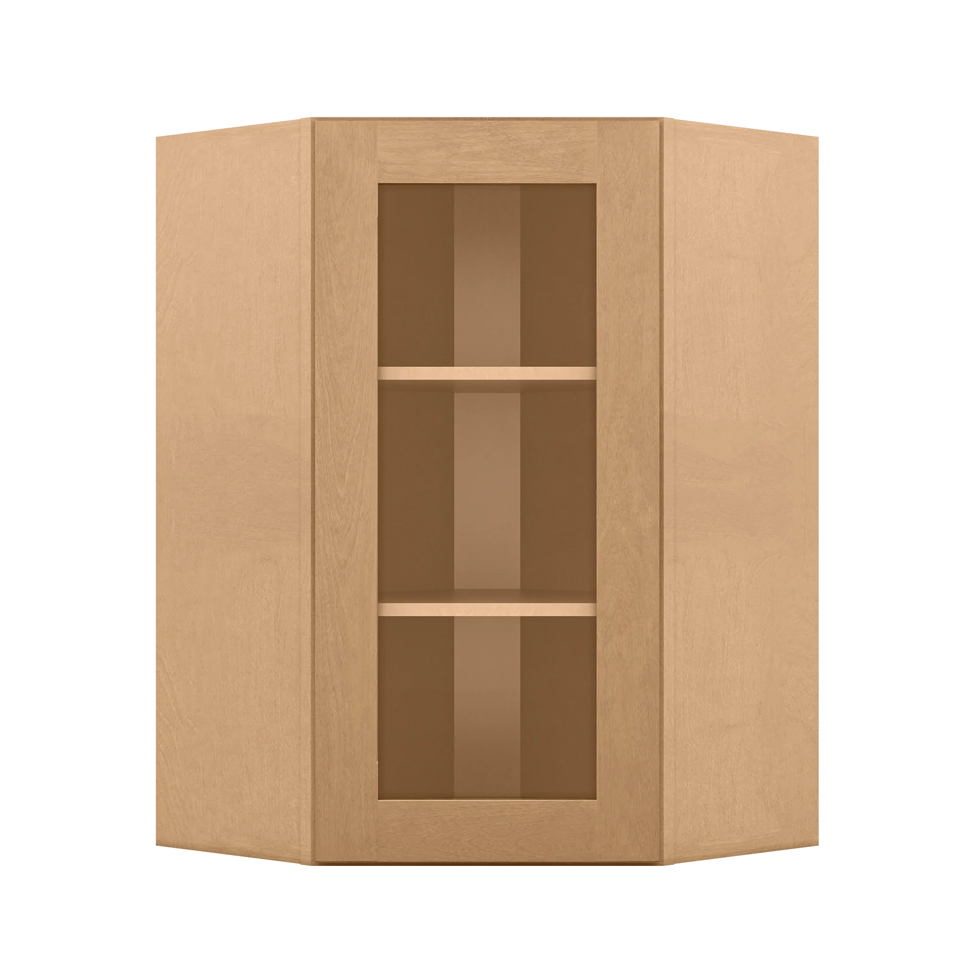 Frosted Glass Door Diagonal Corner Wall Kitchen Cabinet DCMD2436 Shaker Toffee 24 in. width 36 in. height 12 in. depth - Image 3