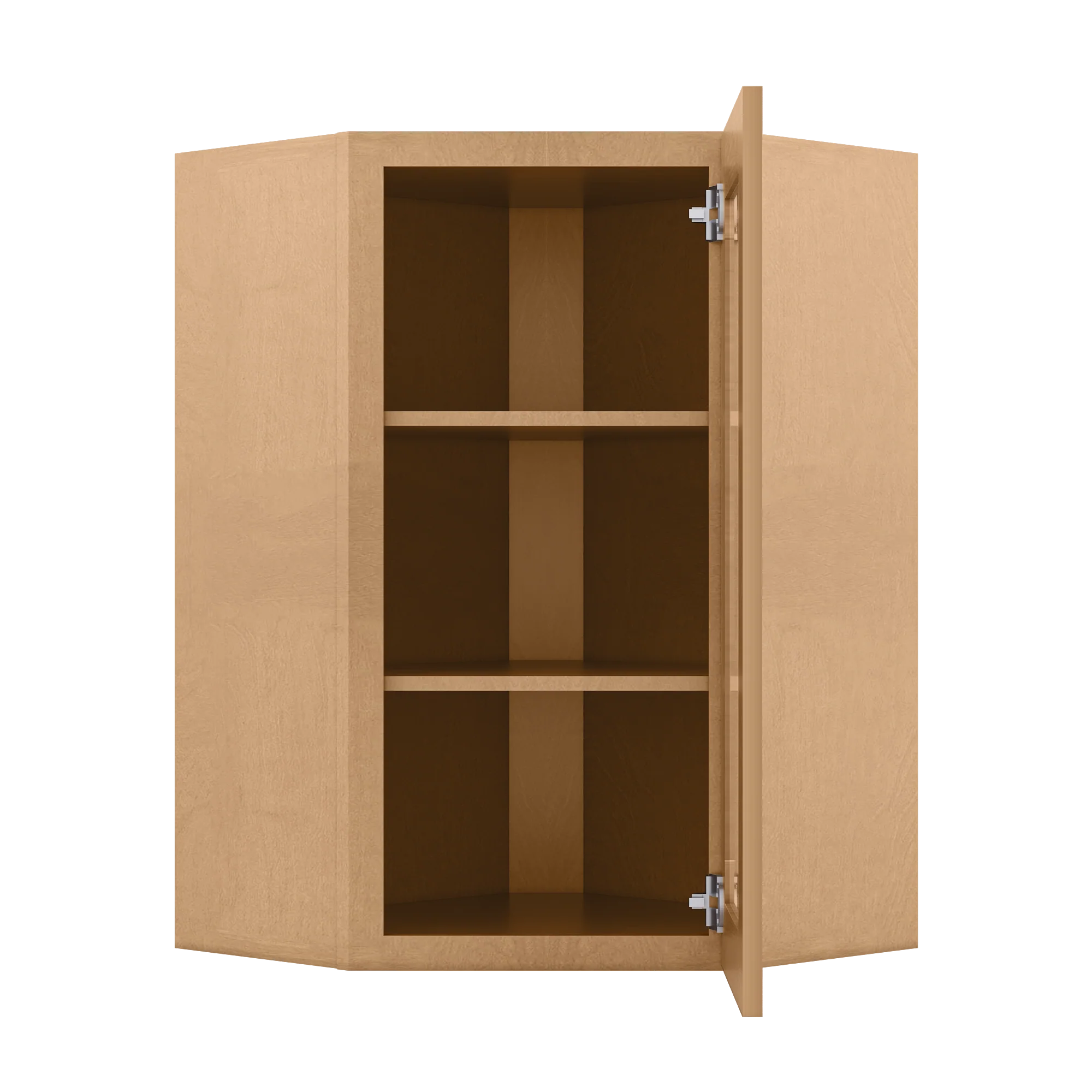 Frosted Glass Door Diagonal Corner Wall Kitchen Cabinet DCMD2436 Shaker Toffee 24 in. width 36 in. height 12 in. depth - Image 5