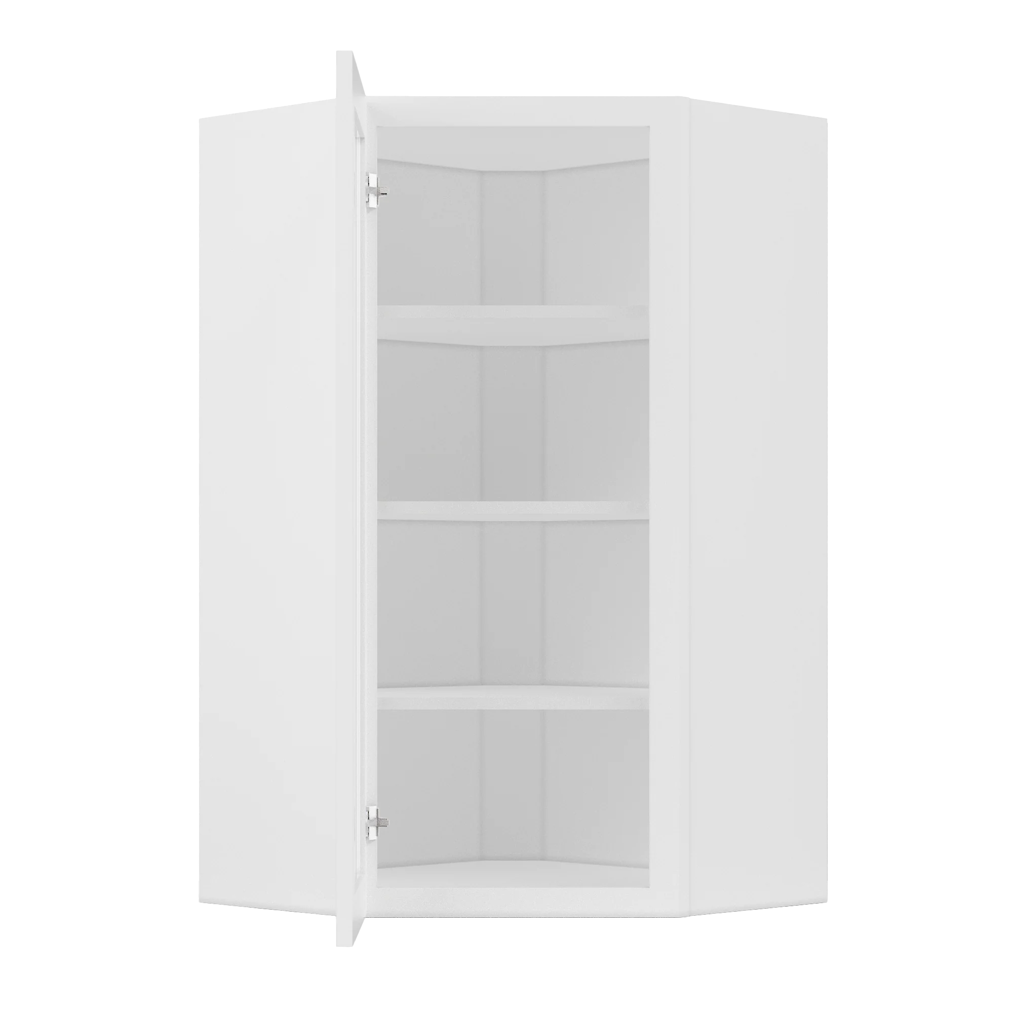 Frosted Glass Diagonal Corner Wall Kitchen Cabinet DCMD2442 Alpina White LessCare 24 in. width 42 in. height 12 in. depth - Image 5