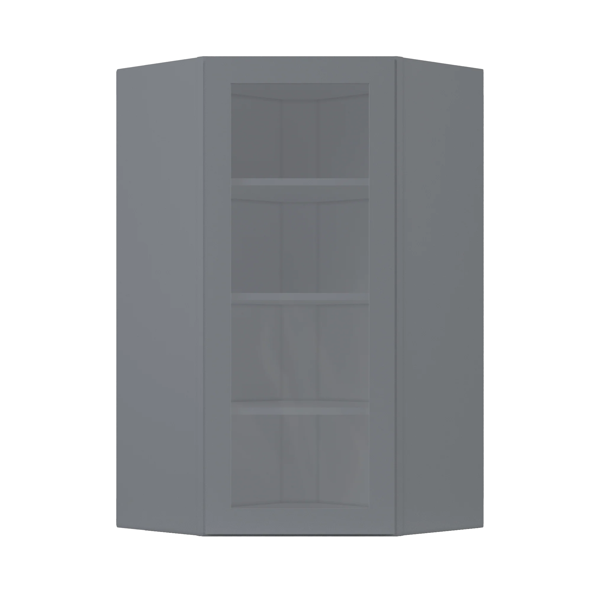 Frosted Glass Diagonal Corner Wall Kitchen Cabinet DCMD2442 Colonial Gray LessCare 24 in. width 42 in. height 12 in. depth - Image 3
