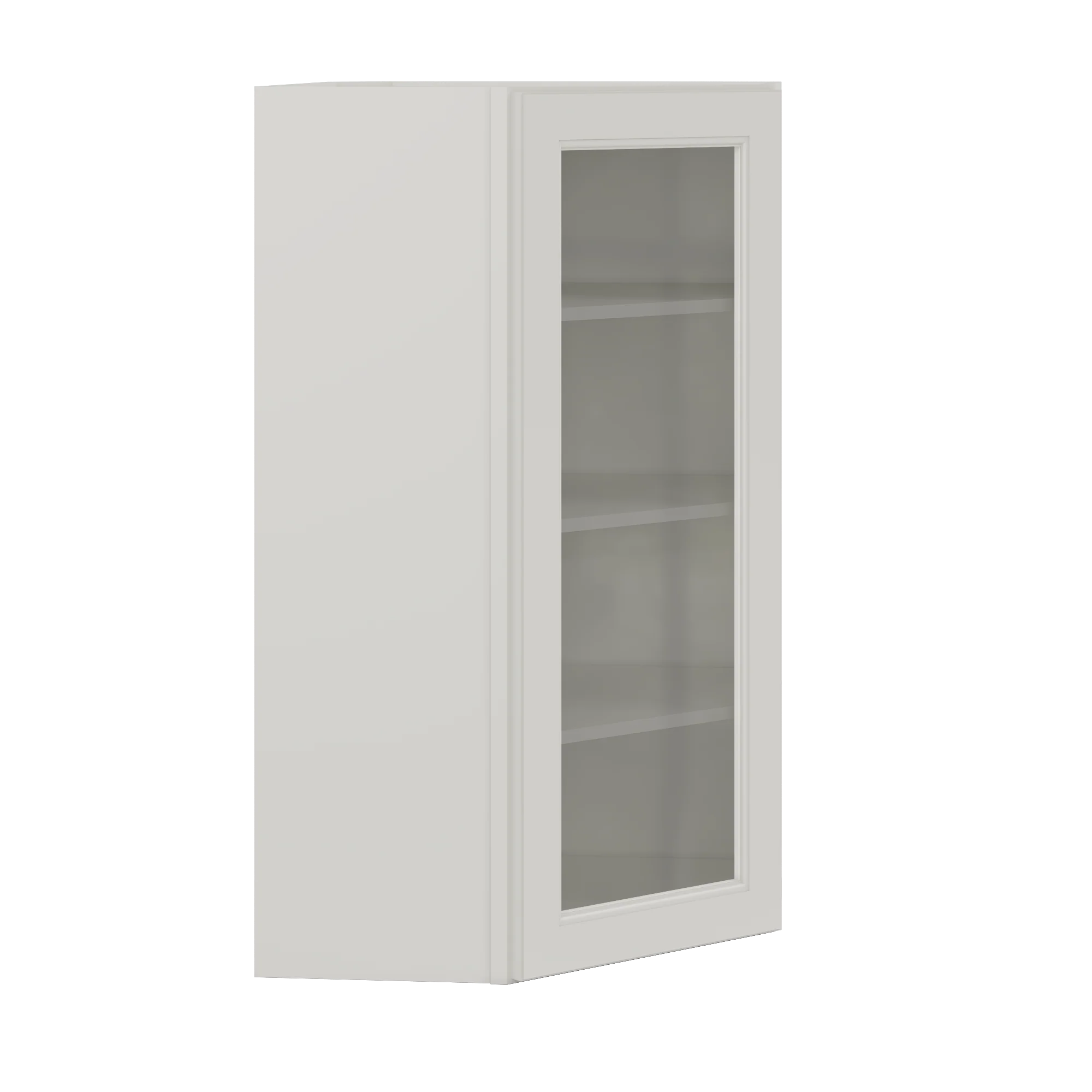 Frosted Glass Door Diagonal Corner Wall Kitchen Cabinet DCMD2442 Milan Pearl 24 in. width 42 in. height 12 in. depth - Image 2