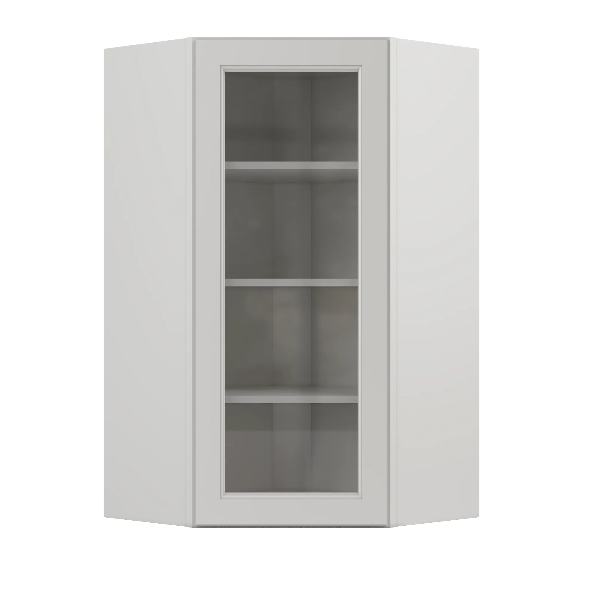 Frosted Glass Door Diagonal Corner Wall Kitchen Cabinet DCMD2442 Milan Pearl 24 in. width 42 in. height 12 in. depth - Image 3