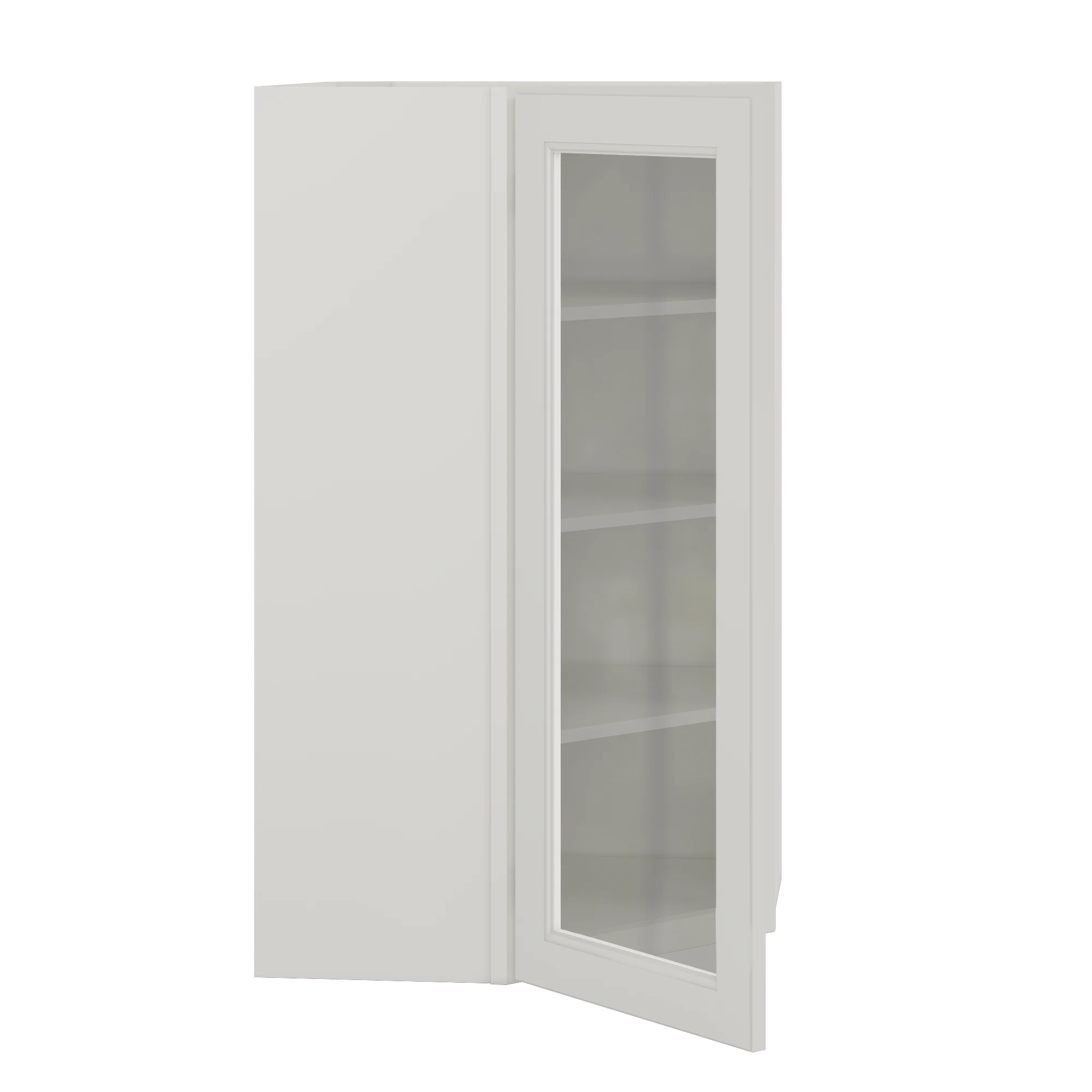 Frosted Glass Door Diagonal Corner Wall Kitchen Cabinet DCMD2442 Milan Pearl 24 in. width 42 in. height 12 in. depth - Image 4