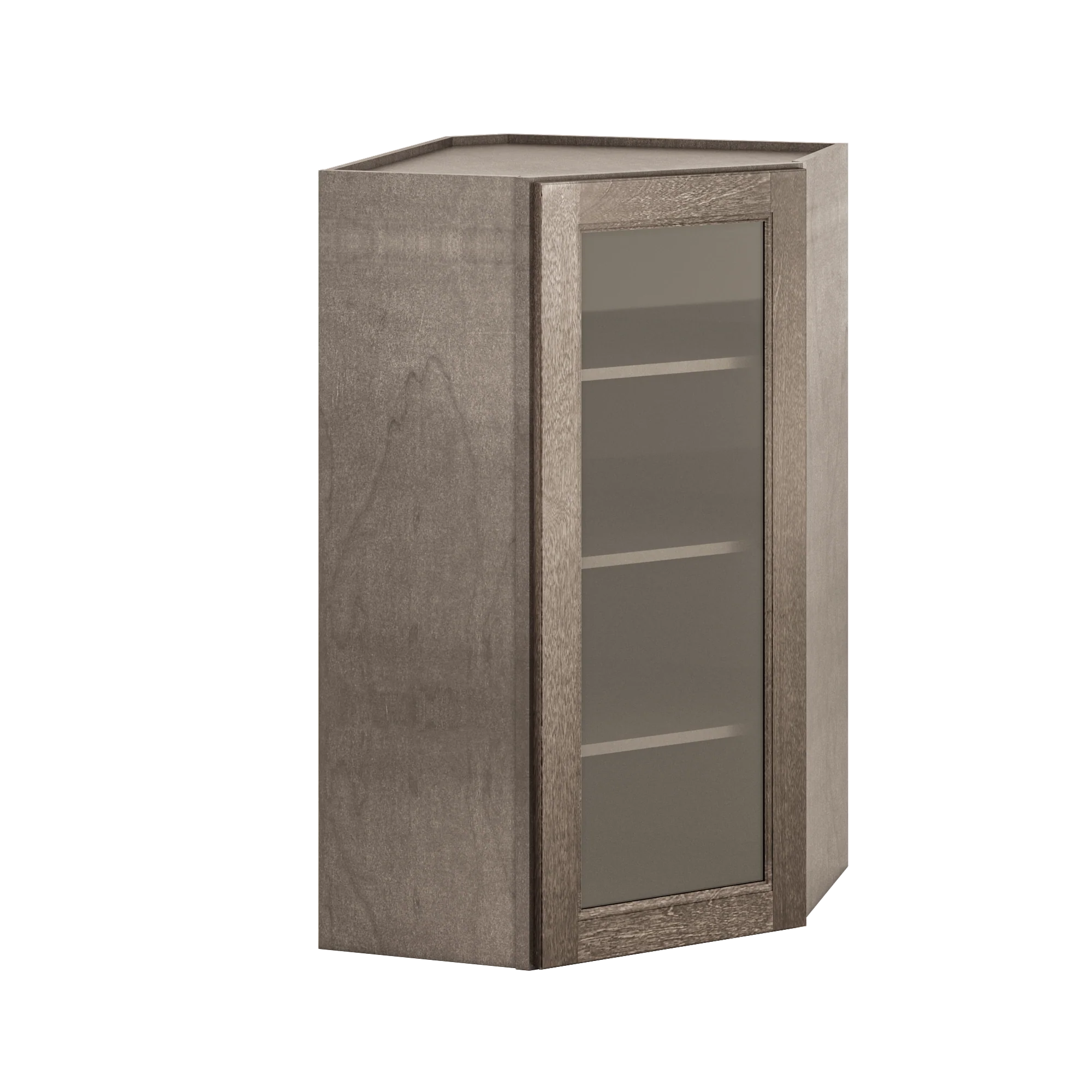 Frosted Glass Door Diagonal Corner Wall Kitchen Cabinet DCMD2442 Milan Slate 24 in. width 42 in. height 12 in. depth - Image 2