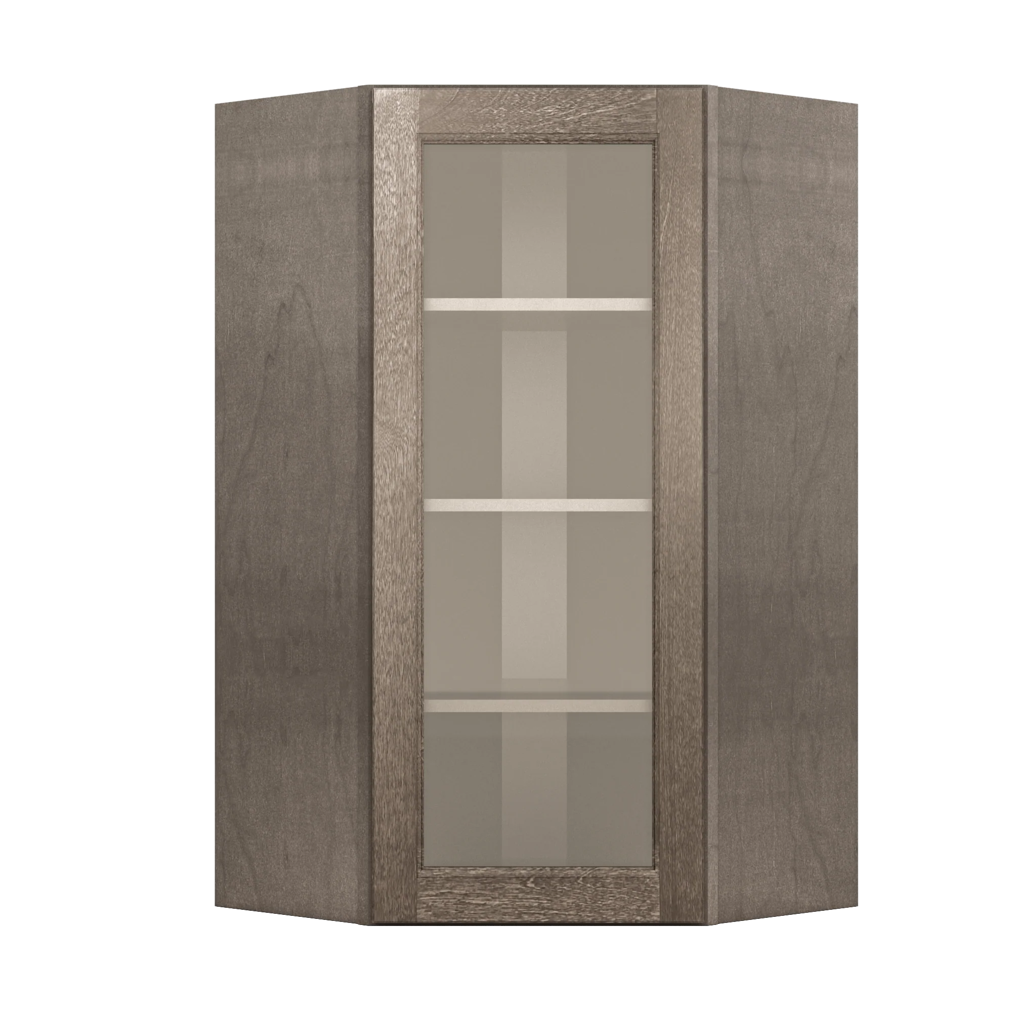 Frosted Glass Door Diagonal Corner Wall Kitchen Cabinet DCMD2442 Milan Slate 24 in. width 42 in. height 12 in. depth - Image 3