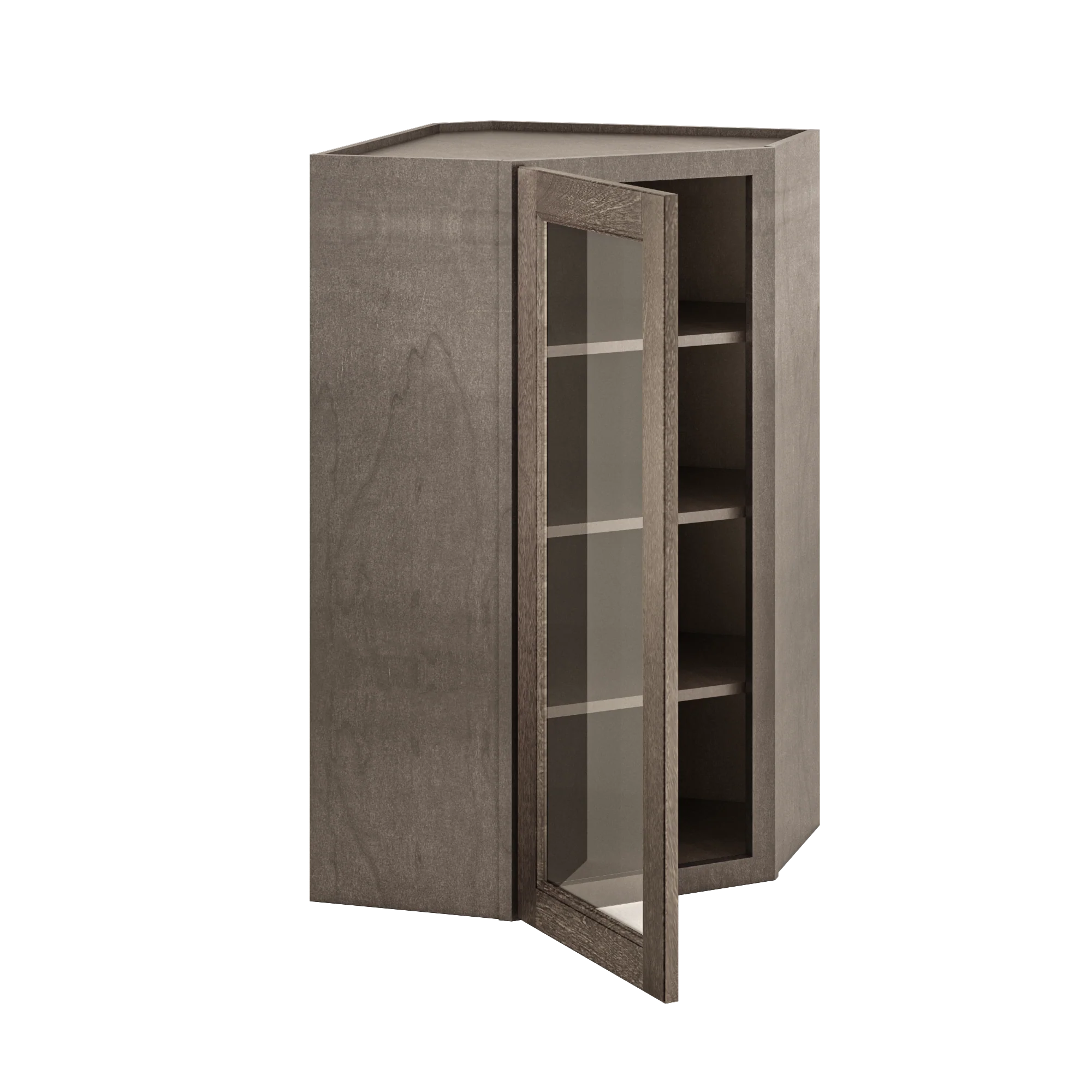 Frosted Glass Door Diagonal Corner Wall Kitchen Cabinet DCMD2442 Milan Slate 24 in. width 42 in. height 12 in. depth - Image 4