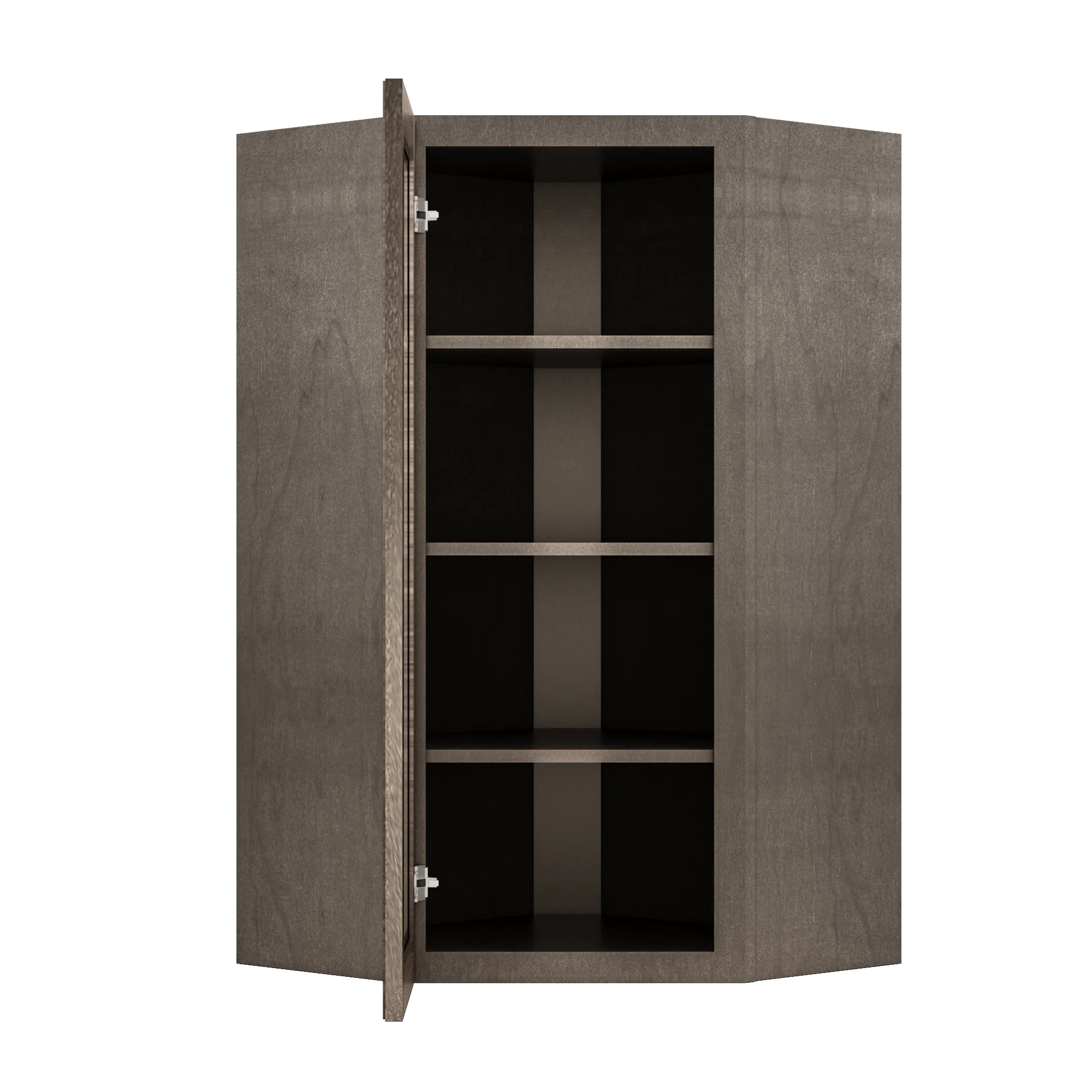 Frosted Glass Door Diagonal Corner Wall Kitchen Cabinet DCMD2442 Milan Slate 24 in. width 42 in. height 12 in. depth - Image 5