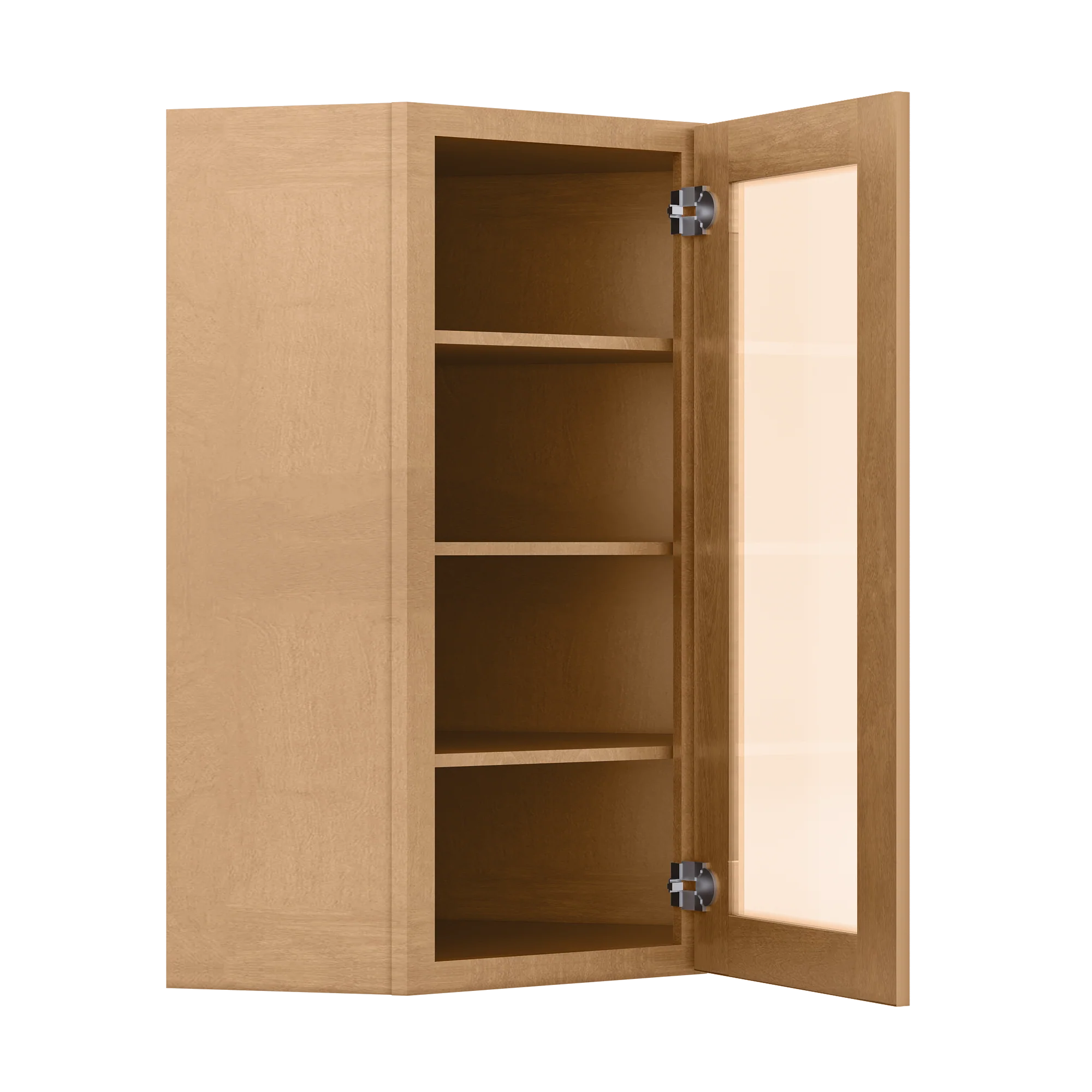 Frosted Glass Door Diagonal Corner Wall Kitchen Cabinet DCMD2442 Shaker Toffee 24 in. width 42 in. height 12 in. depth - Image 4