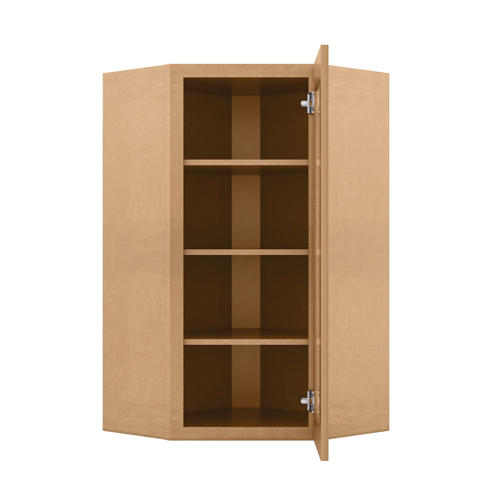 Frosted Glass Door Diagonal Corner Wall Kitchen Cabinet DCMD2442 Shaker Toffee 24 in. width 42 in. height 12 in. depth - Image 5