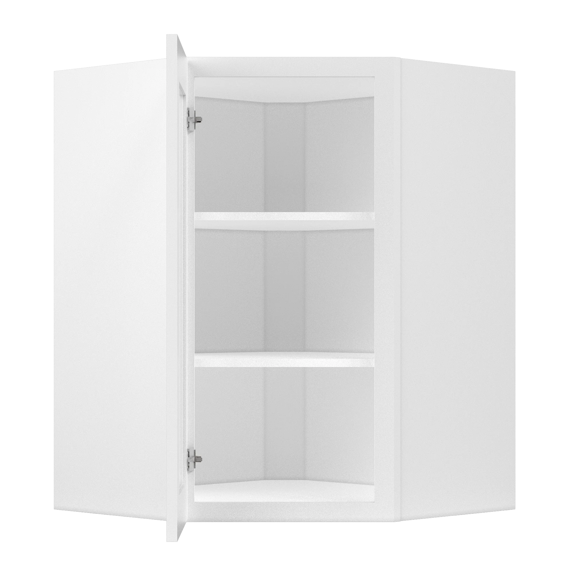 Frosted Glass Diagonal Corner Wall Kitchen Cabinet DCMD2736 Alpina White LessCare 27 in. width 36 in. height 15 in. depth - Image 5