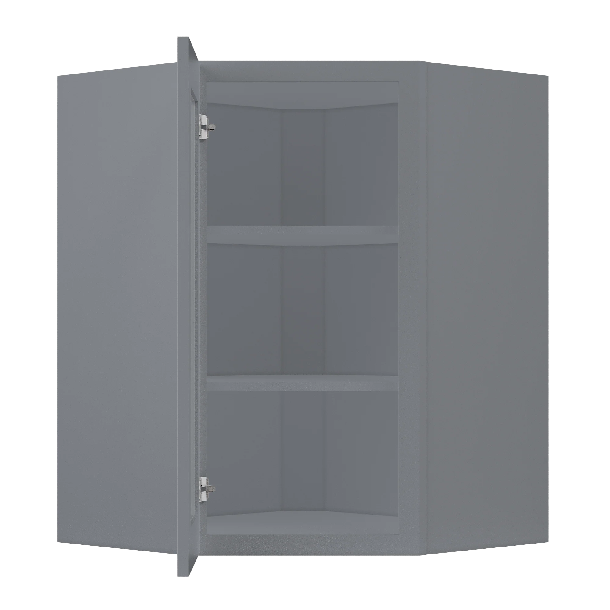 Frosted Glass Diagonal Corner Wall Kitchen Cabinet DCMD2736 Colonial Gray LessCare 27 in. width 36 in. height 15 in. depth - Image 5
