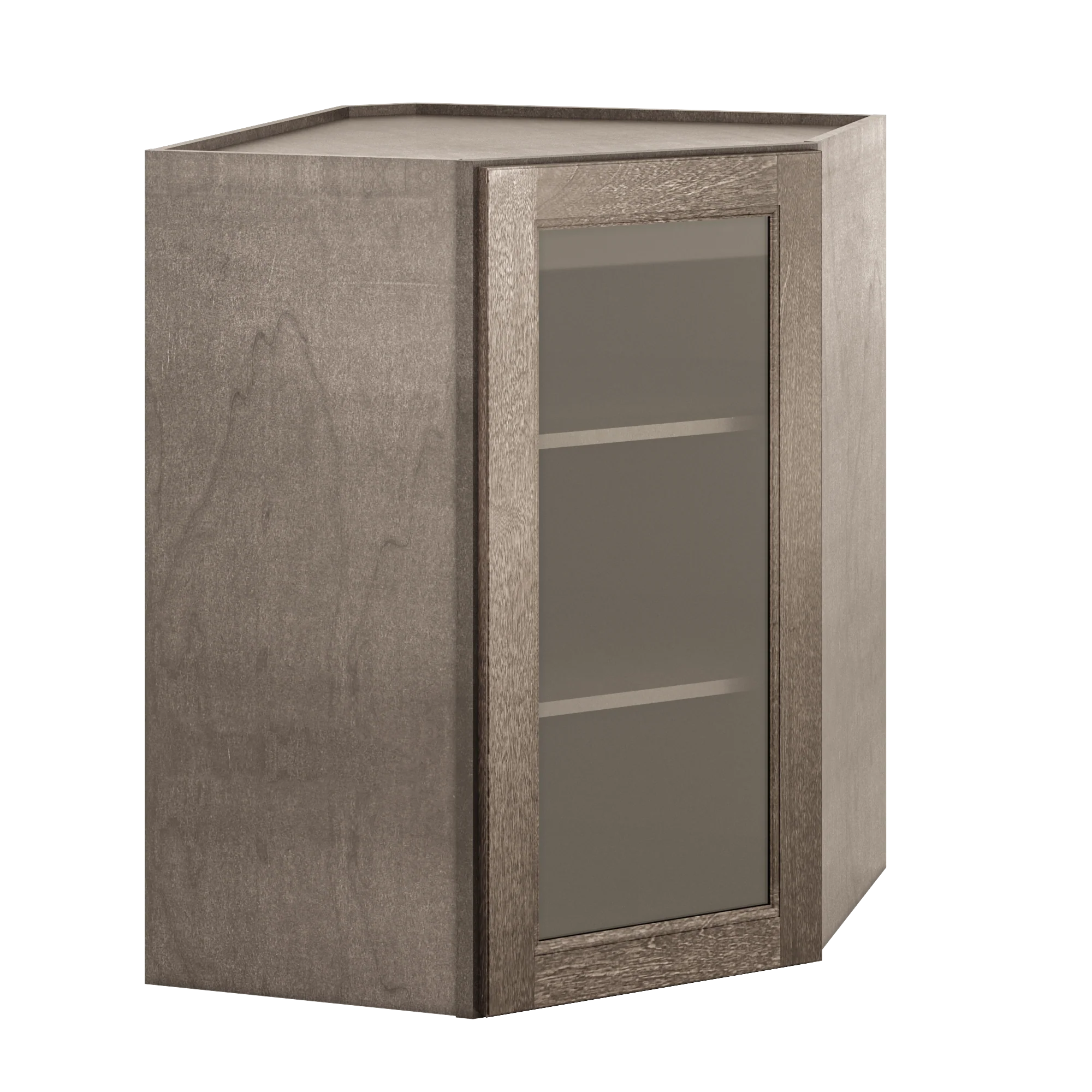 Frosted Glass Door Diagonal Corner Wall Kitchen Cabinet DCMD2736 Milan Slate 27 in. width 36 in. height 15 in. depth - Image 2