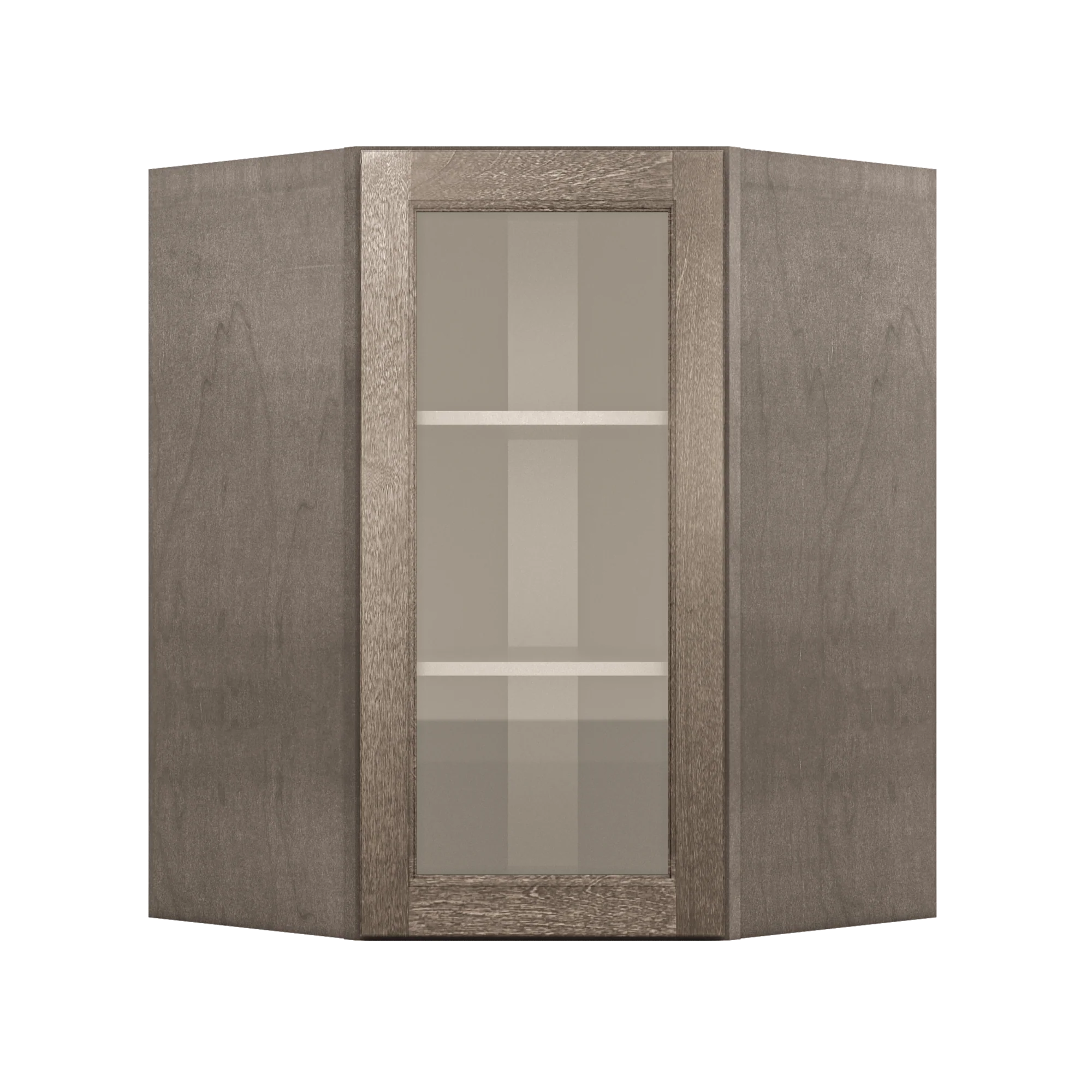 Frosted Glass Door Diagonal Corner Wall Kitchen Cabinet DCMD2736 Milan Slate 27 in. width 36 in. height 15 in. depth - Image 3