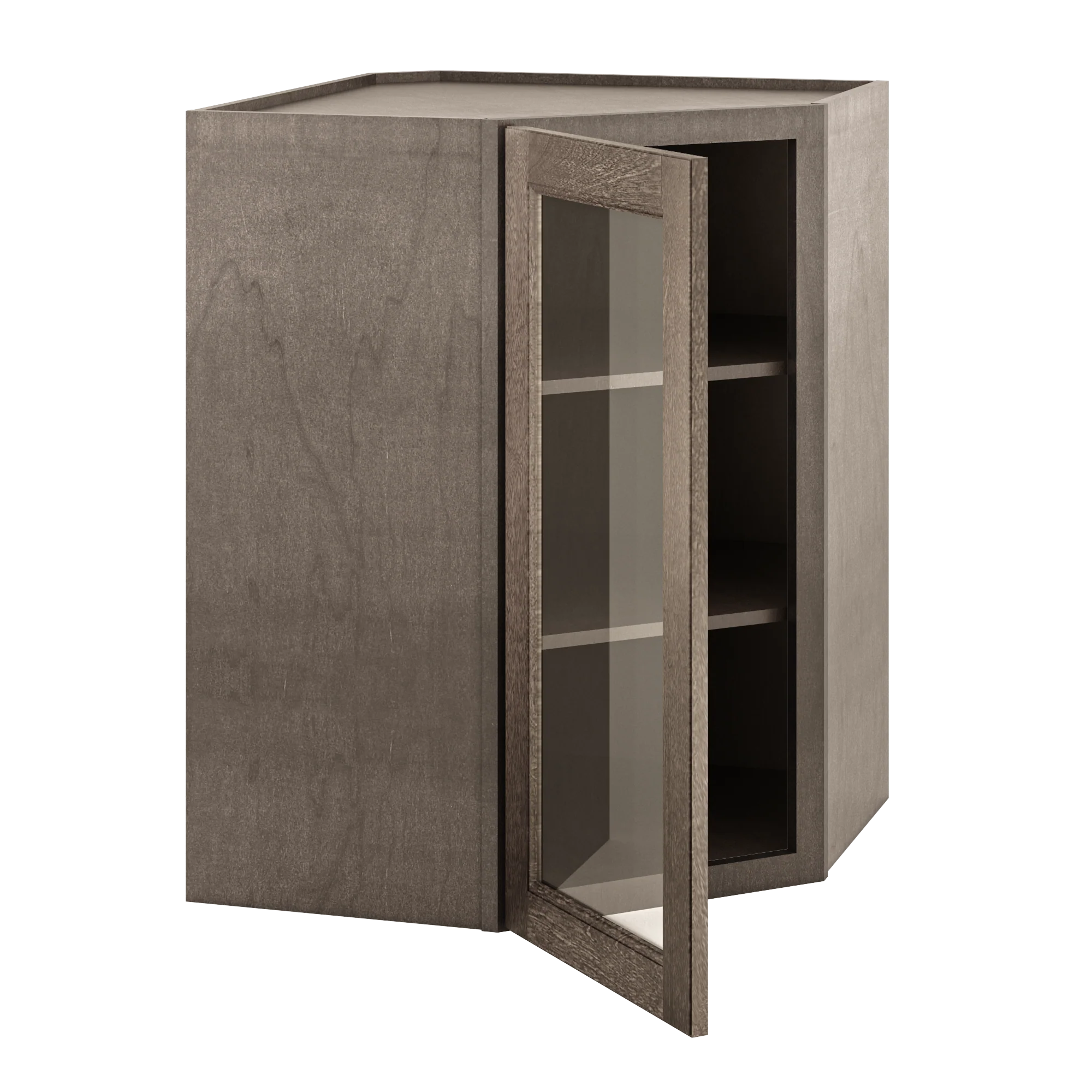 Frosted Glass Door Diagonal Corner Wall Kitchen Cabinet DCMD2736 Milan Slate 27 in. width 36 in. height 15 in. depth - Image 4