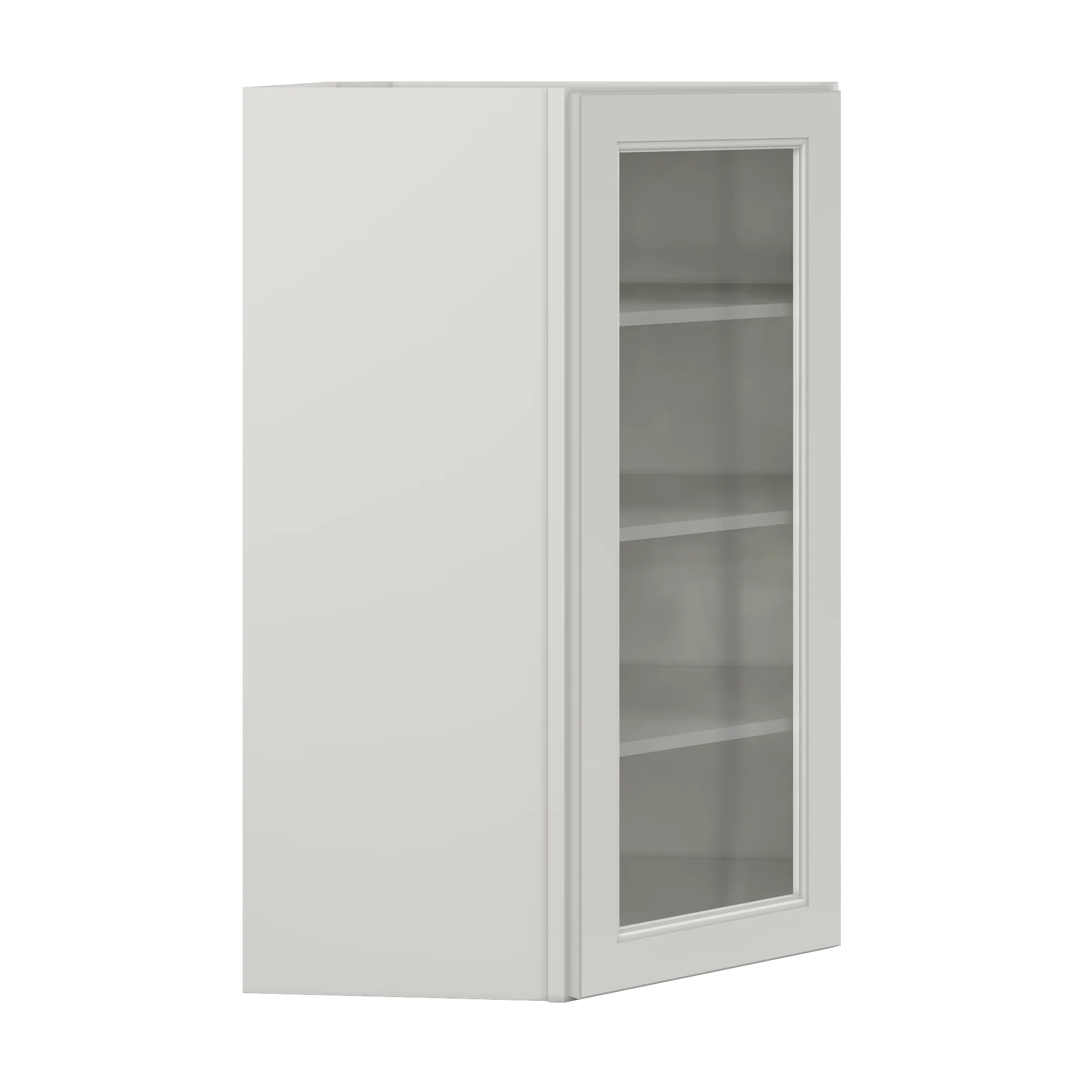 Frosted Glass Door Diagonal Corner Wall Kitchen Cabinet DCMD2742 Milan Pearl 27 in. width 42 in. height 15 in. depth - Image 2