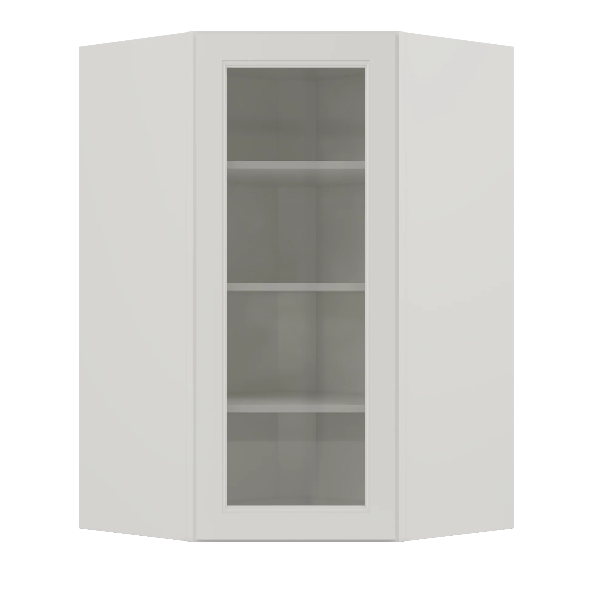 Frosted Glass Door Diagonal Corner Wall Kitchen Cabinet DCMD2742 Milan Pearl 27 in. width 42 in. height 15 in. depth - Image 3