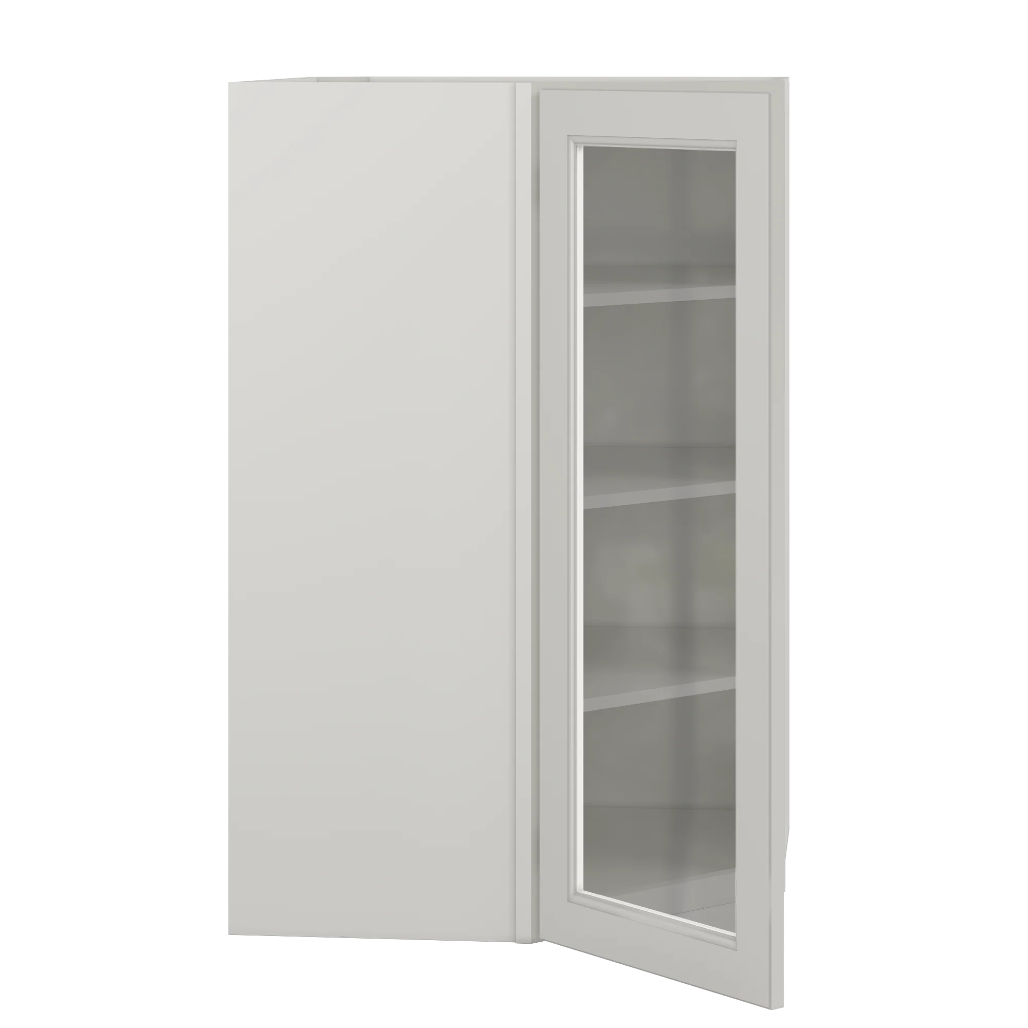 Frosted Glass Door Diagonal Corner Wall Kitchen Cabinet DCMD2742 Milan Pearl 27 in. width 42 in. height 15 in. depth - Image 4