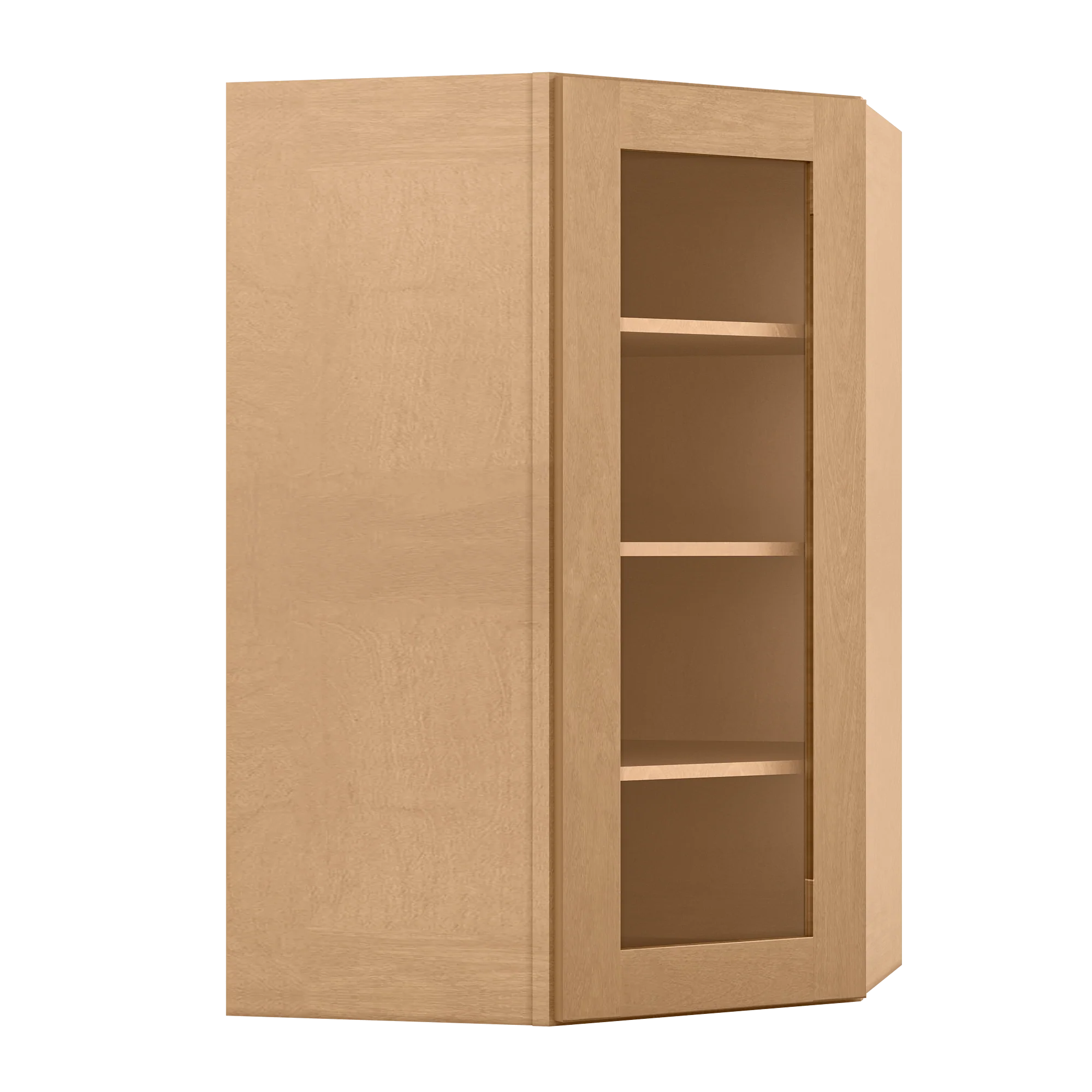 Frosted Glass Door Diagonal Corner Wall Kitchen Cabinet DCMD2742 Shaker Toffee 27 in. width 42 in. height 15 in. depth - Image 2