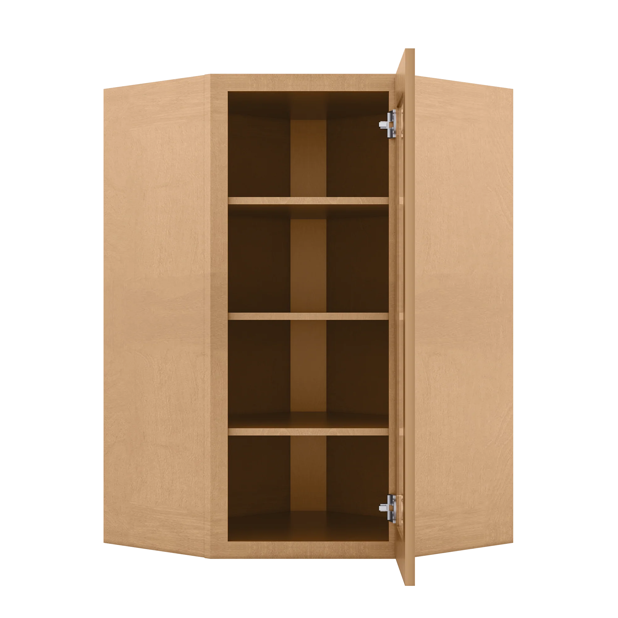 Frosted Glass Door Diagonal Corner Wall Kitchen Cabinet DCMD2742 Shaker Toffee 27 in. width 42 in. height 15 in. depth - Image 5