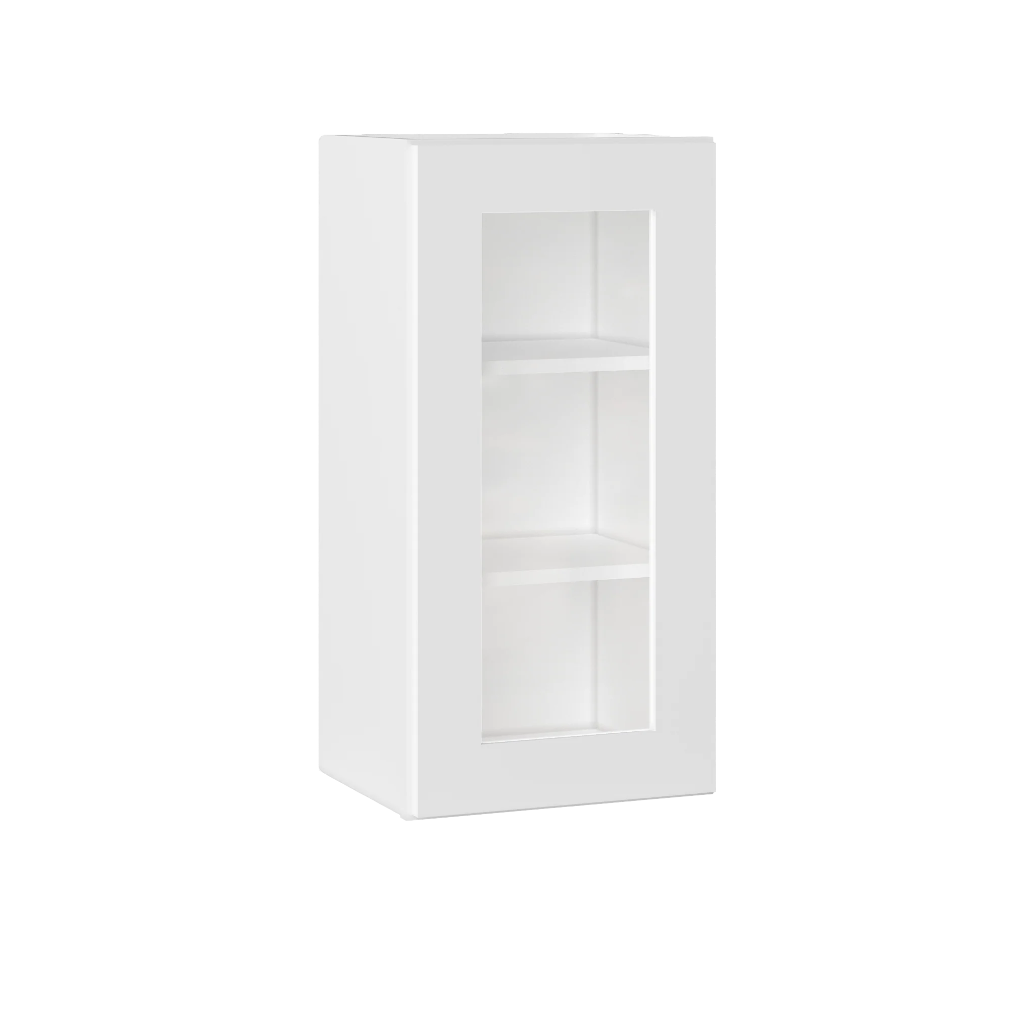 Frosted Glass Door Wall Kitchen Cabinet WMD1530 Alpina White LessCare 15 in. width 30 in. height 12 in. depth - Image 2