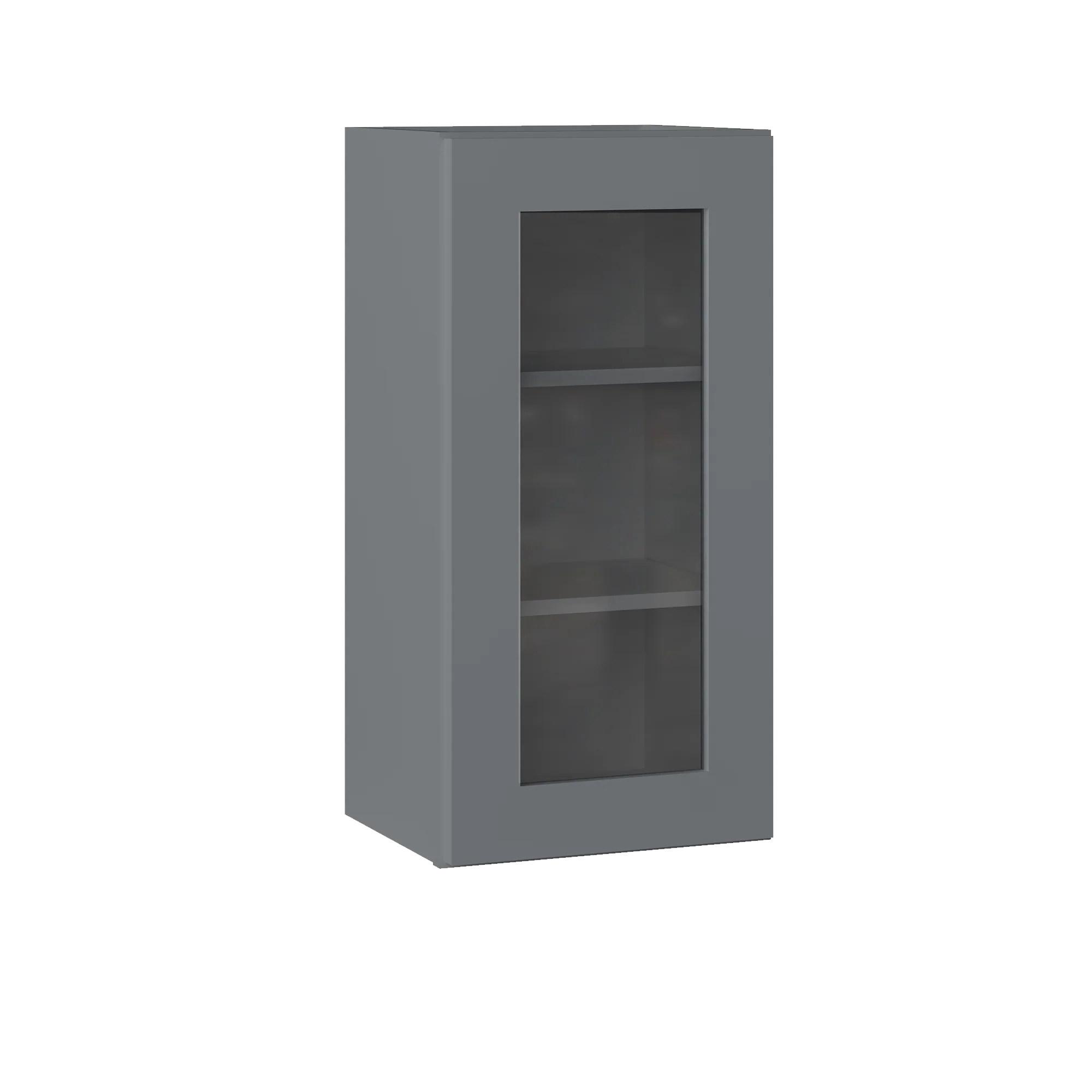 Frosted Glass Door Wall Kitchen Cabinet WMD1530 Colonial Gray LessCare 15 in. width 30 in. height 12 in. depth - Image 2