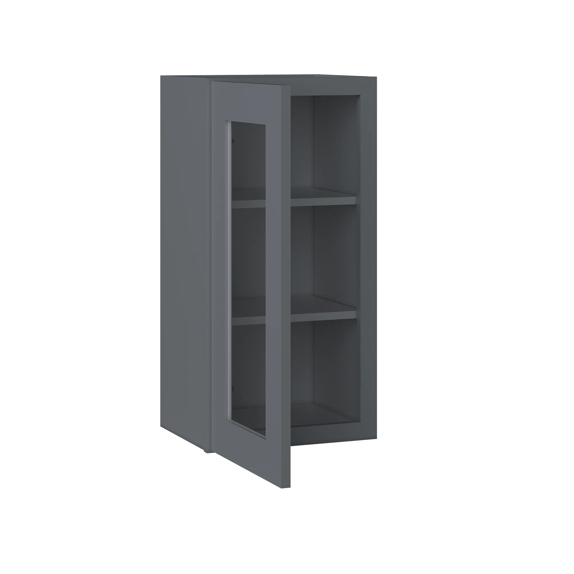 Frosted Glass Door Wall Kitchen Cabinet WMD1530 Colonial Gray LessCare 15 in. width 30 in. height 12 in. depth - Image 4