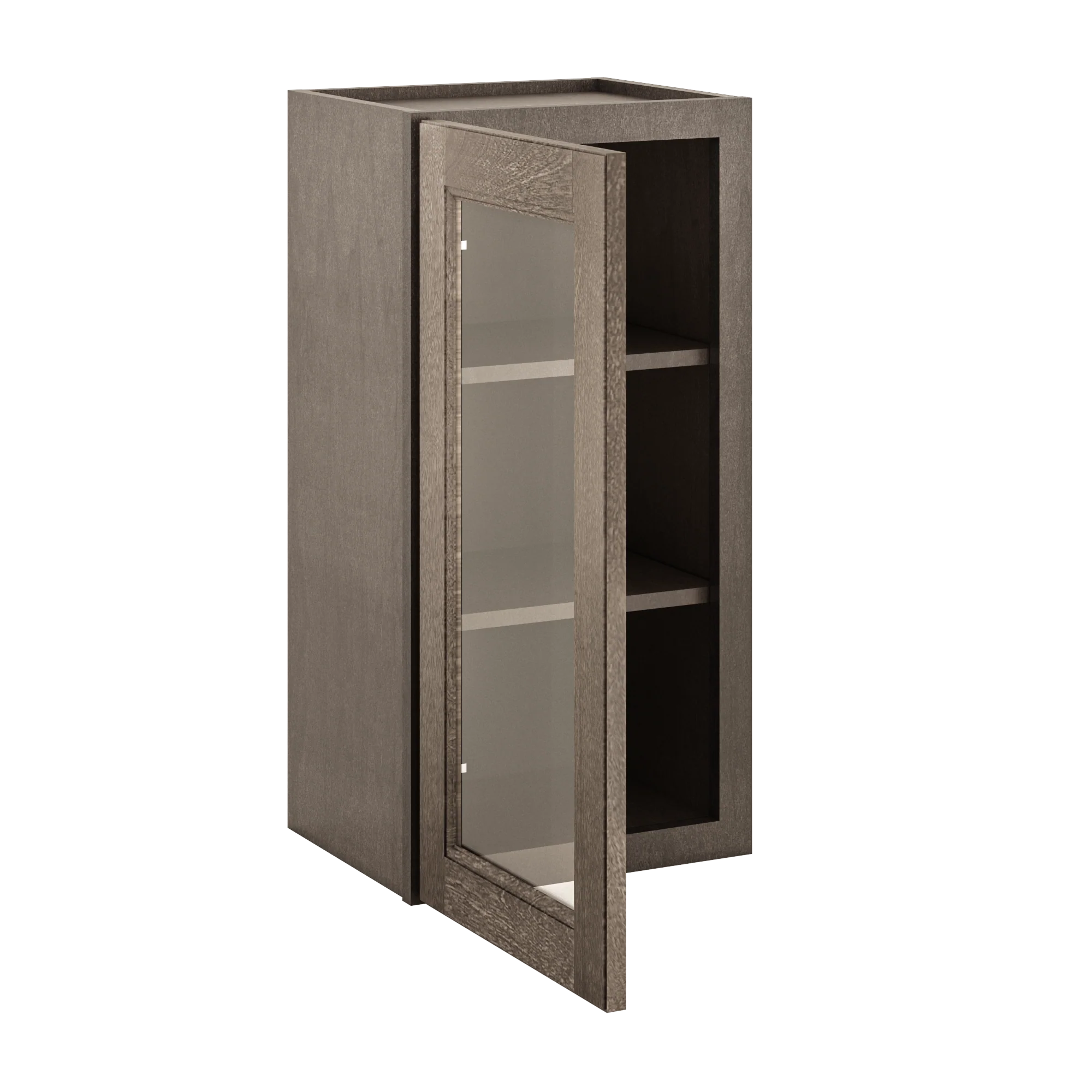Frosted Glass Door Wall Kitchen Cabinet WMD1530 15 in. width 30 in. height 12 in. depth - Milan Slate - Image 4