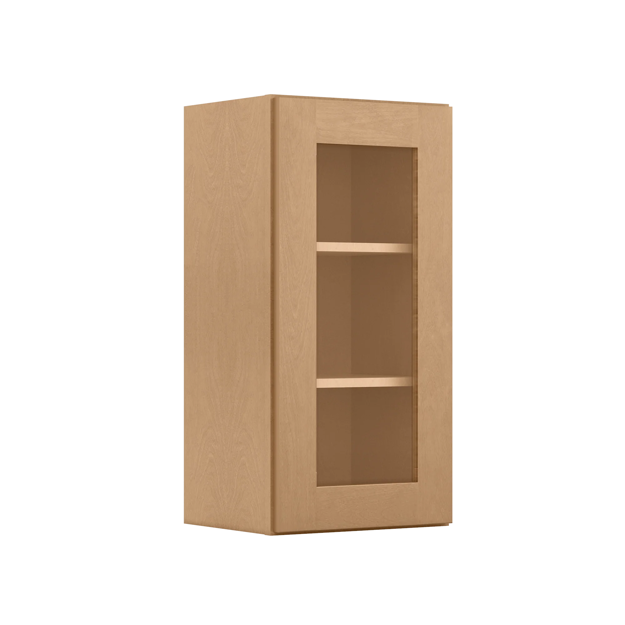 Frosted Glass Door Wall Kitchen Cabinet WMD1530 Shaker Toffee 15 in. width 30 in. height 12 in. depth - Image 2