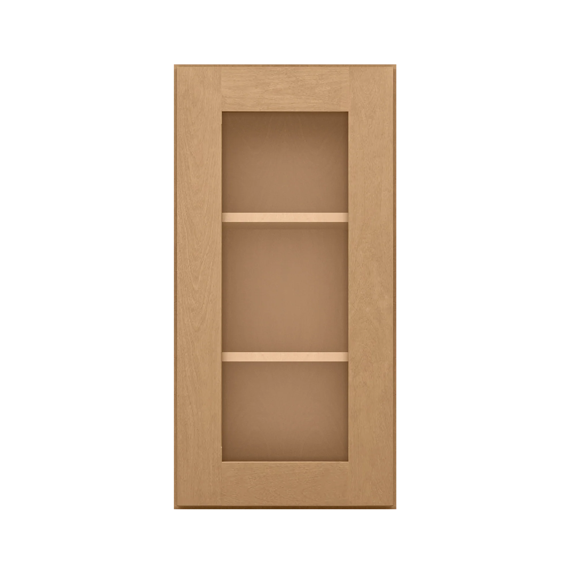 Frosted Glass Door Wall Kitchen Cabinet WMD1530 Shaker Toffee 15 in. width 30 in. height 12 in. depth - Image 3
