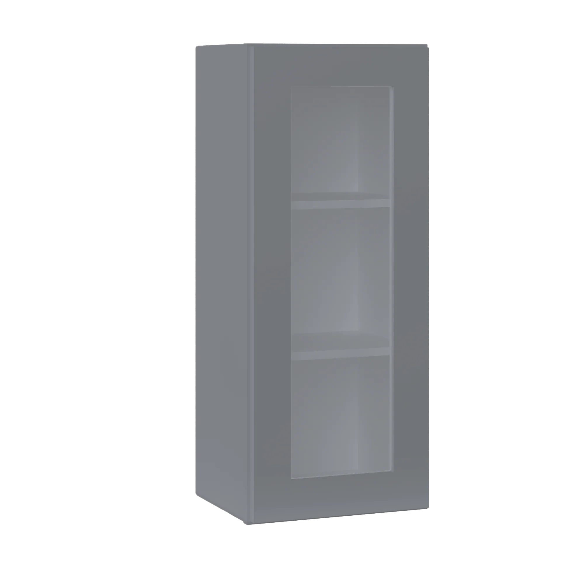 Frosted Glass Door Wall Kitchen Cabinet WMD1536 Colonial Gray LessCare 15 in. width 36 in. height 12 in. depth - Image 2