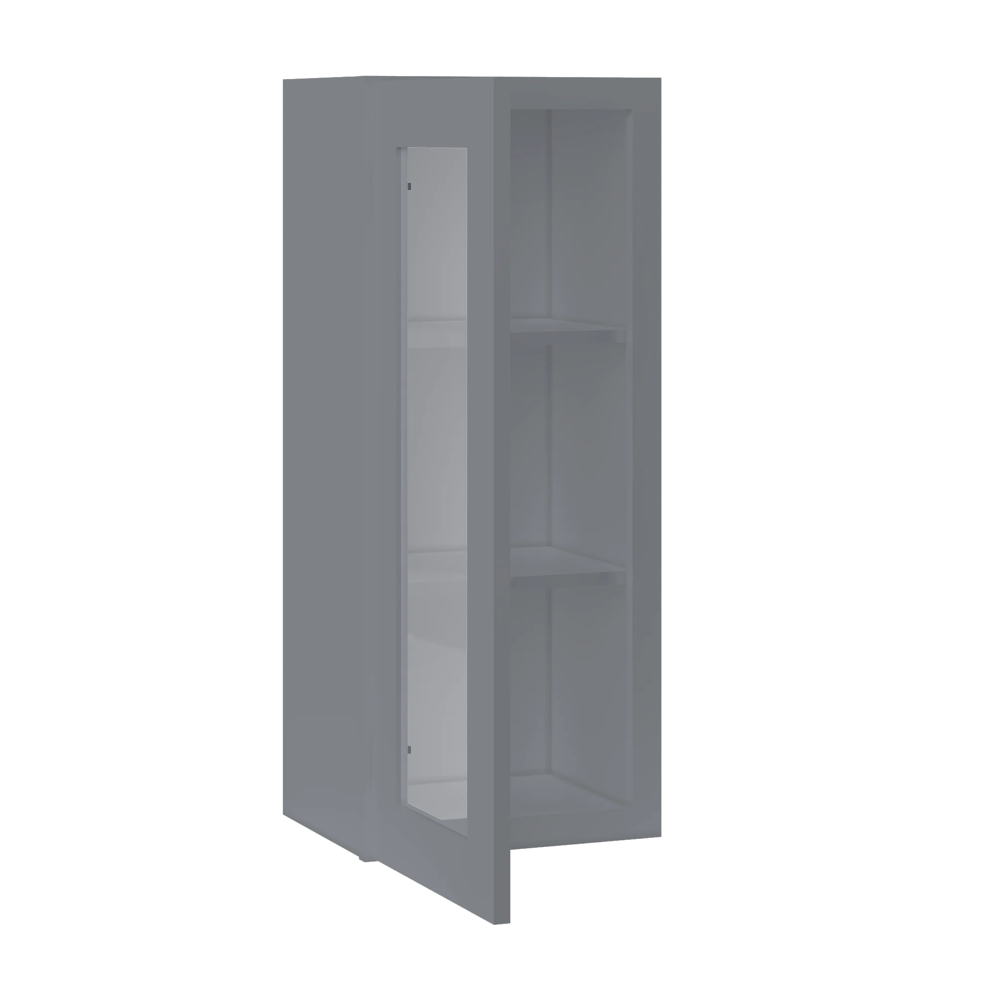 Frosted Glass Door Wall Kitchen Cabinet WMD1536 Colonial Gray LessCare 15 in. width 36 in. height 12 in. depth - Image 4