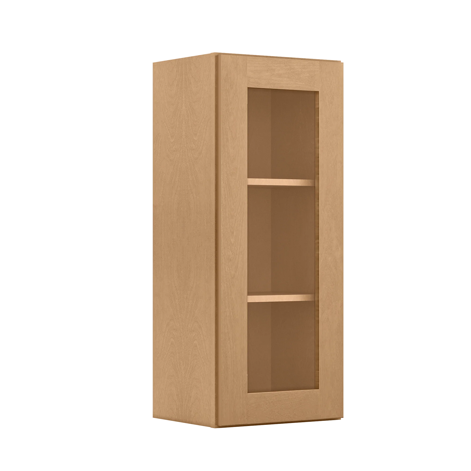 Frosted Glass Door Wall Kitchen Cabinet WMD1536 Shaker Toffee 15 in. width 36 in. height 12 in. depth - Image 2