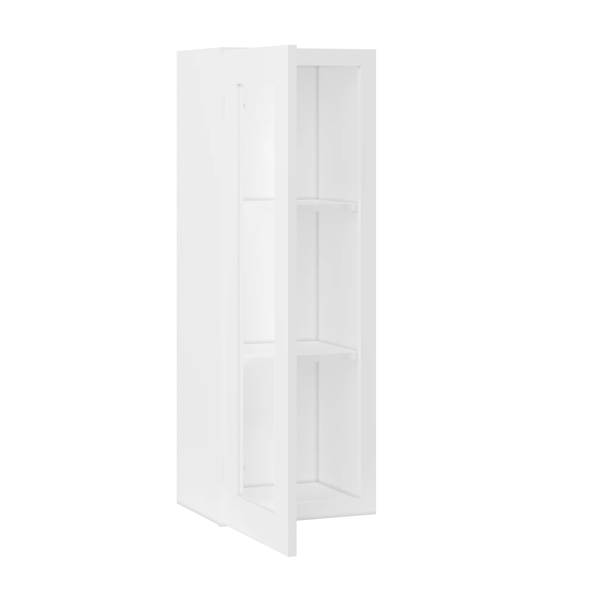 Frosted Glass Door Wall Kitchen Cabinet WMD1542 Alpina White LessCare 15 in. width 42 in. height 12 in. depth - Image 4