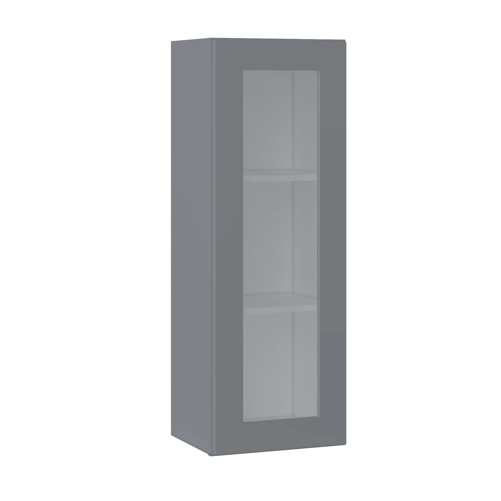 Frosted Glass Door Wall Kitchen Cabinet WMD1542 Colonial Gray LessCare 15 in. width 42 in. height 12 in. depth - Image 2