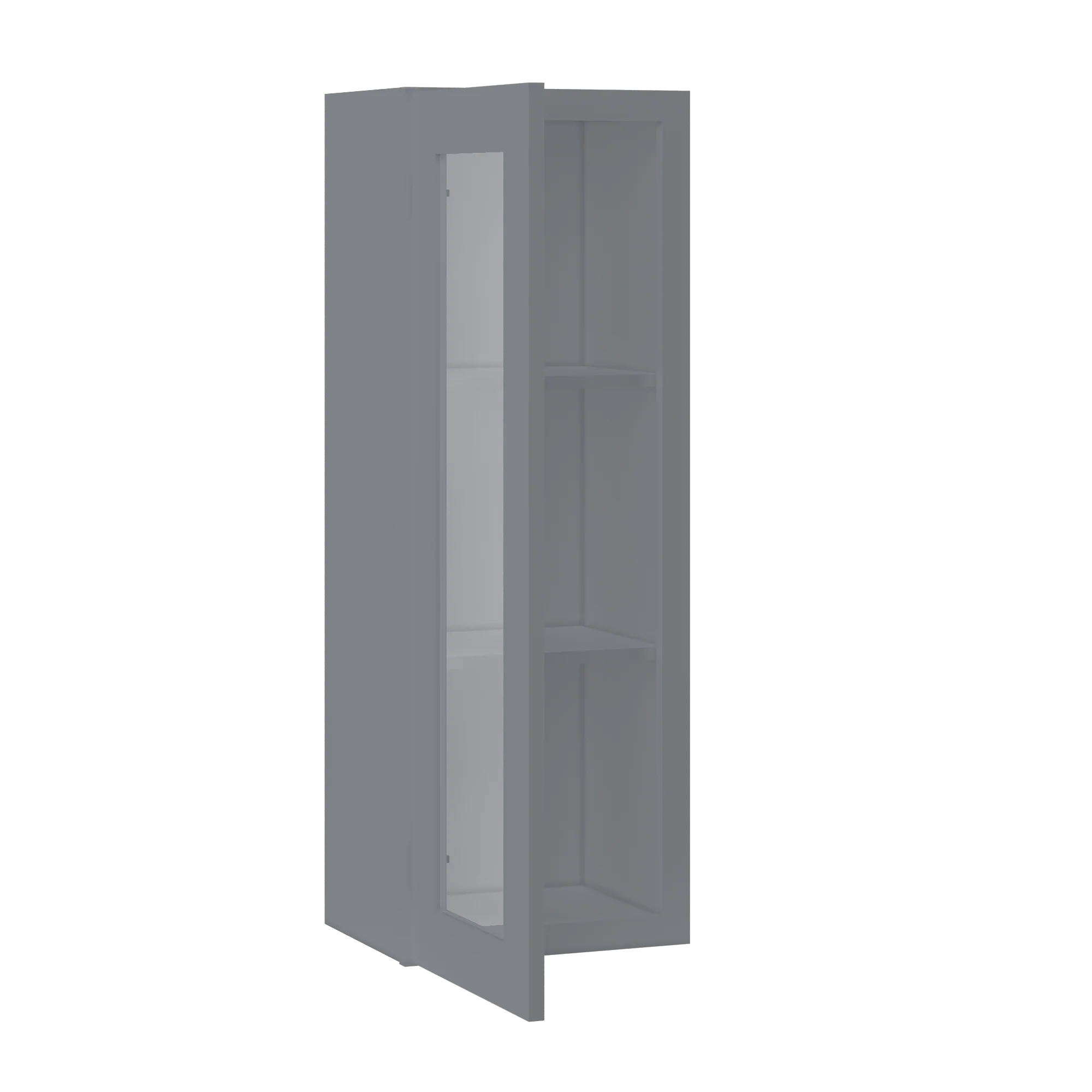 Frosted Glass Door Wall Kitchen Cabinet WMD1542 Colonial Gray LessCare 15 in. width 42 in. height 12 in. depth - Image 4
