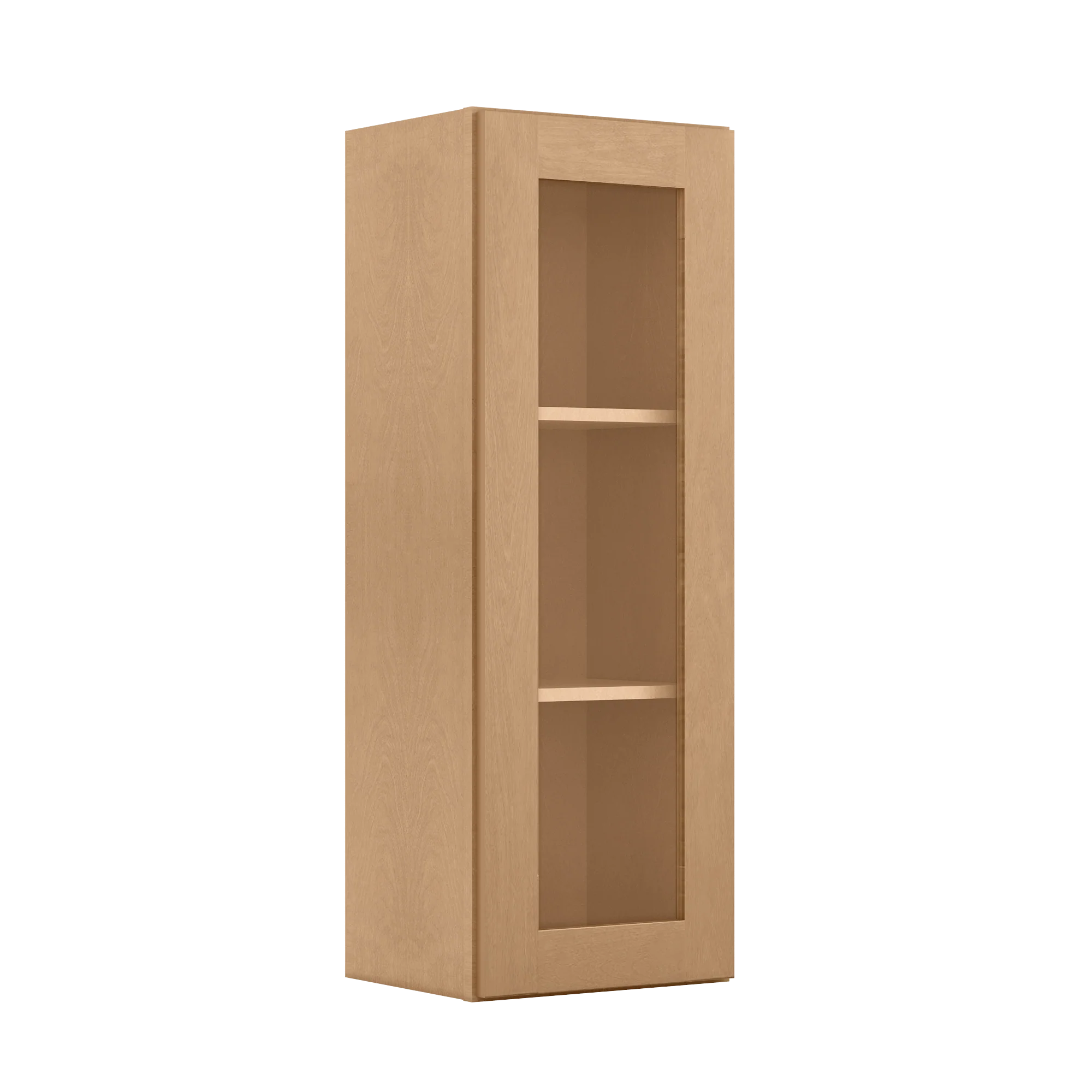 Frosted Glass Door Wall Kitchen Cabinet WMD1542 Shaker Toffee 15 in. width 42 in. height 12 in. depth - Image 2