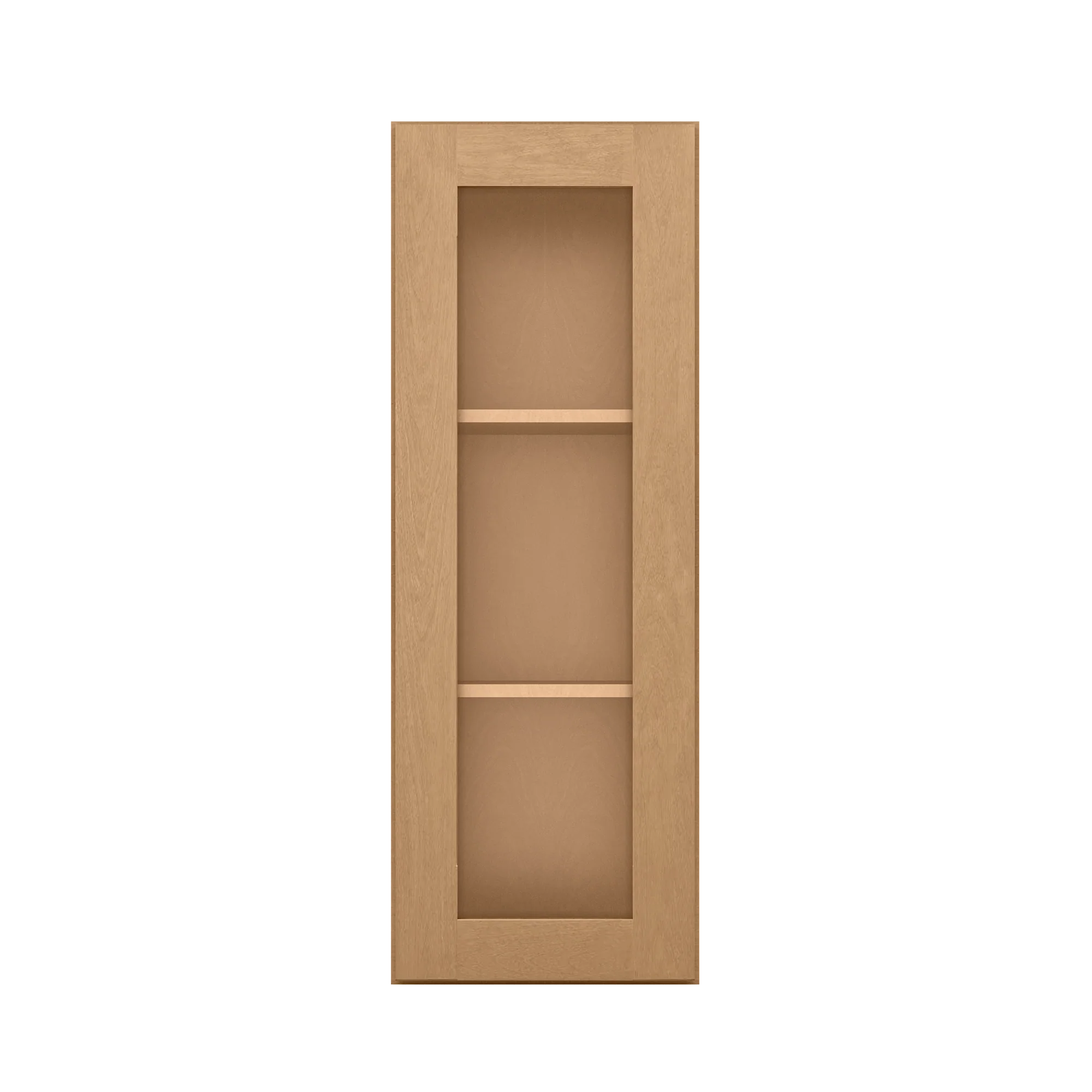 Frosted Glass Door Wall Kitchen Cabinet WMD1542 Shaker Toffee 15 in. width 42 in. height 12 in. depth - Image 3