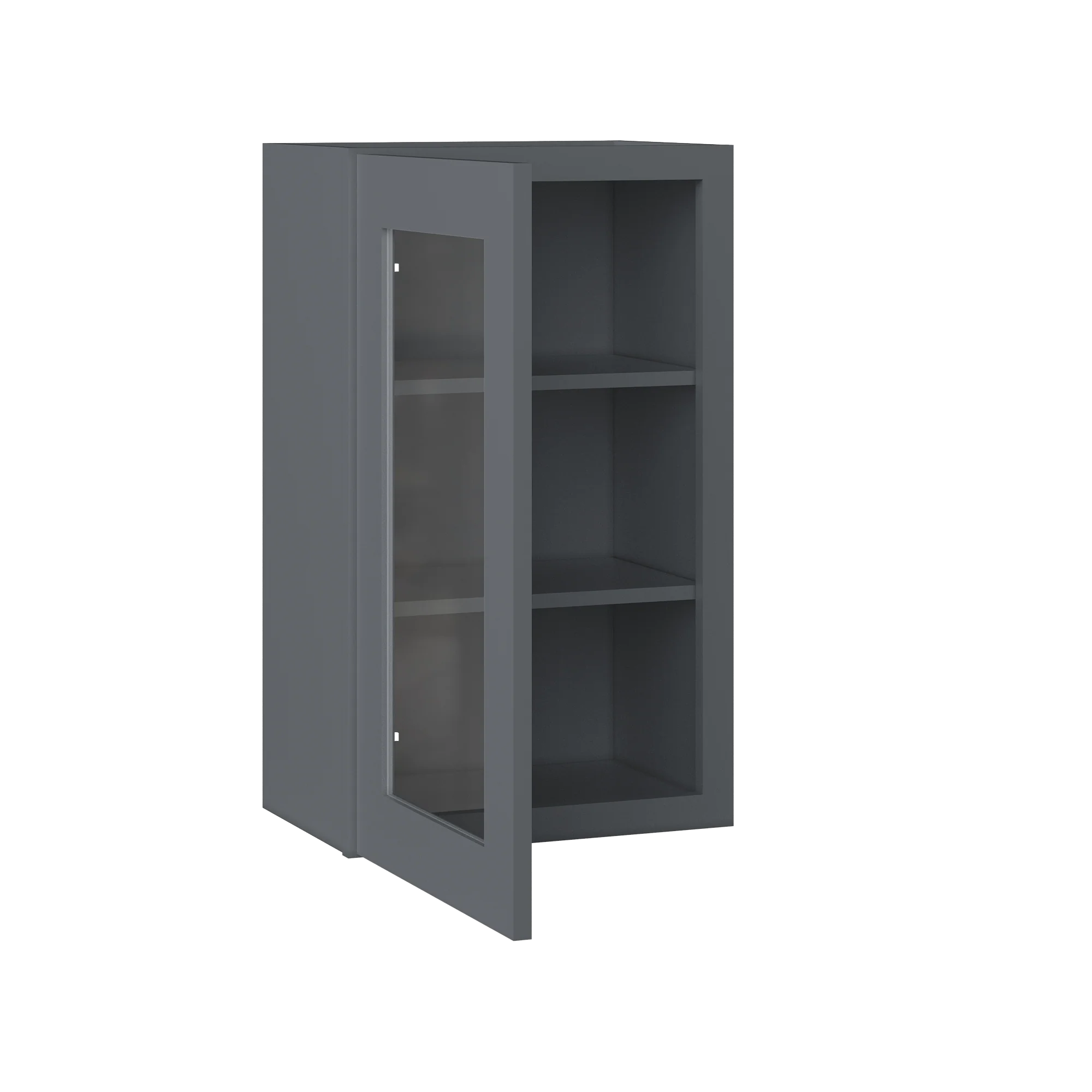 Frosted Glass Door Wall Kitchen Cabinet WMD1830 Colonial Gray LessCare 18 in. width 30 in. height 12 in. depth - Image 4