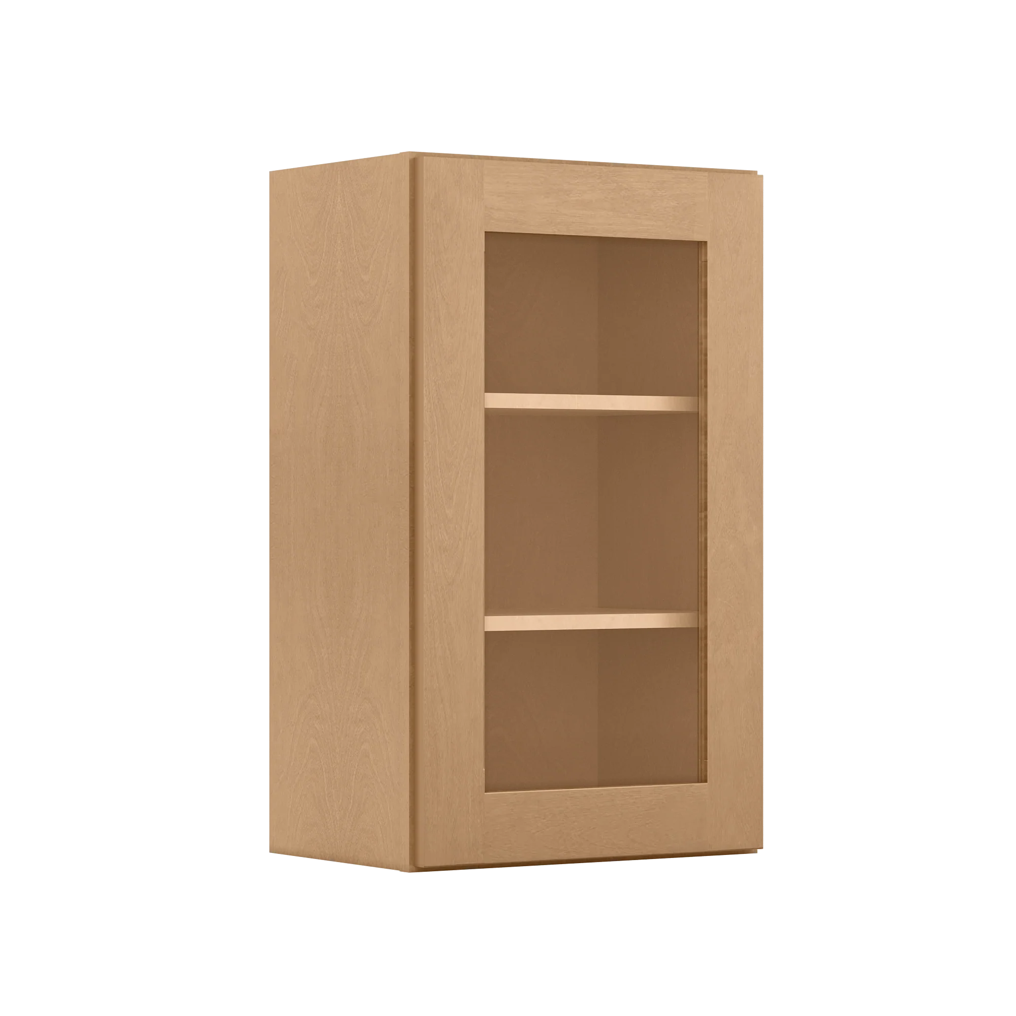 Frosted Glass Door Wall Kitchen Cabinet WMD1830 Shaker Toffee 18 in. width 30 in. height 12 in. depth - Image 2